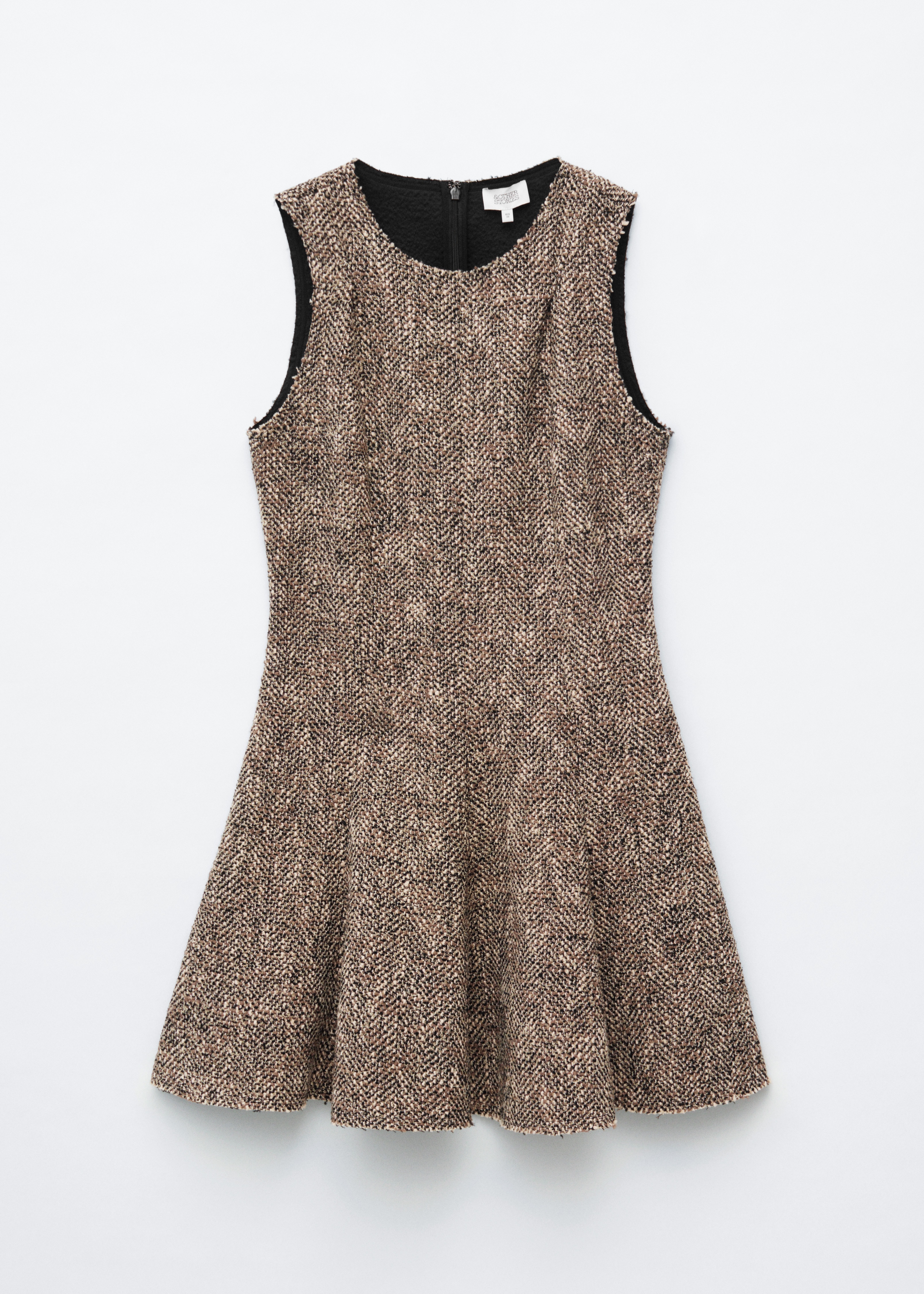Minivestido con bajo sin rematar - Topo jaspeado/Negro