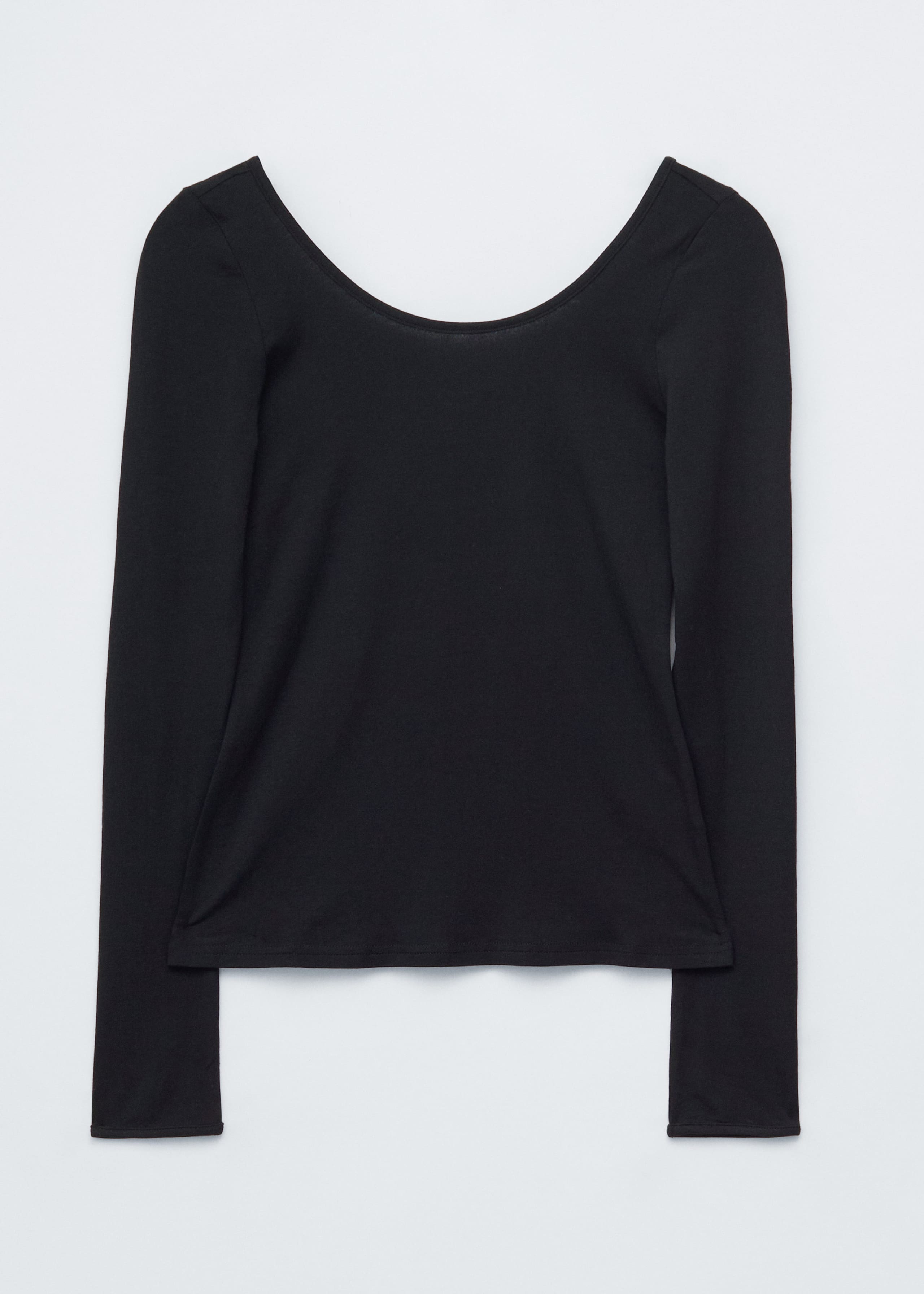 Image of Long-Sleeve Scoop-Neck Top