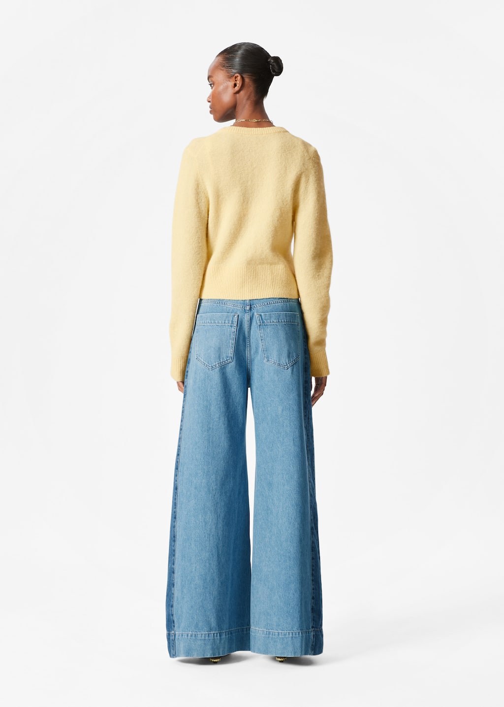 Alpaca-Blend Knit Cardigan - Blue - Lookbook