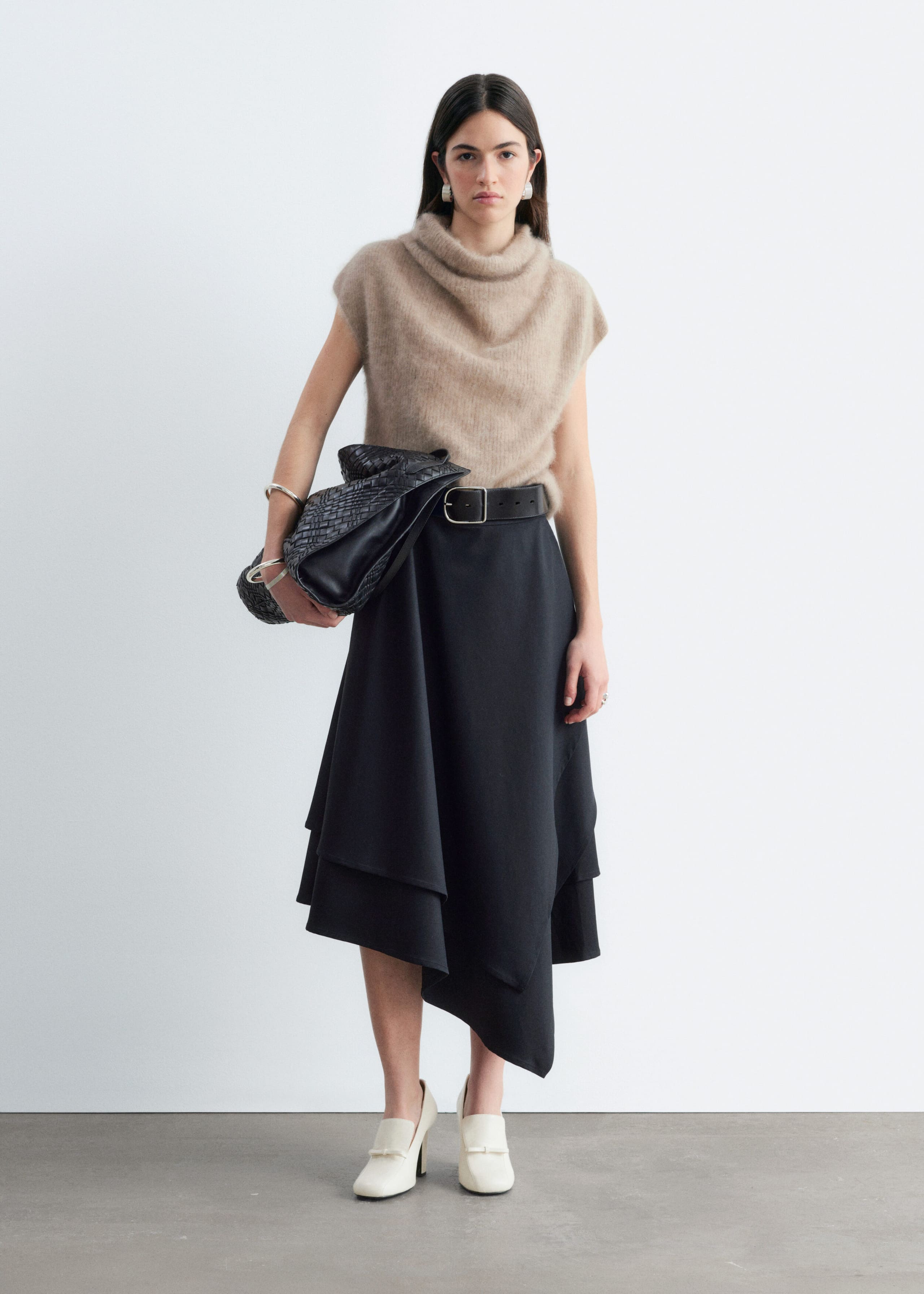Cashmere Rib Mock Neck Top - Beige - Still Life