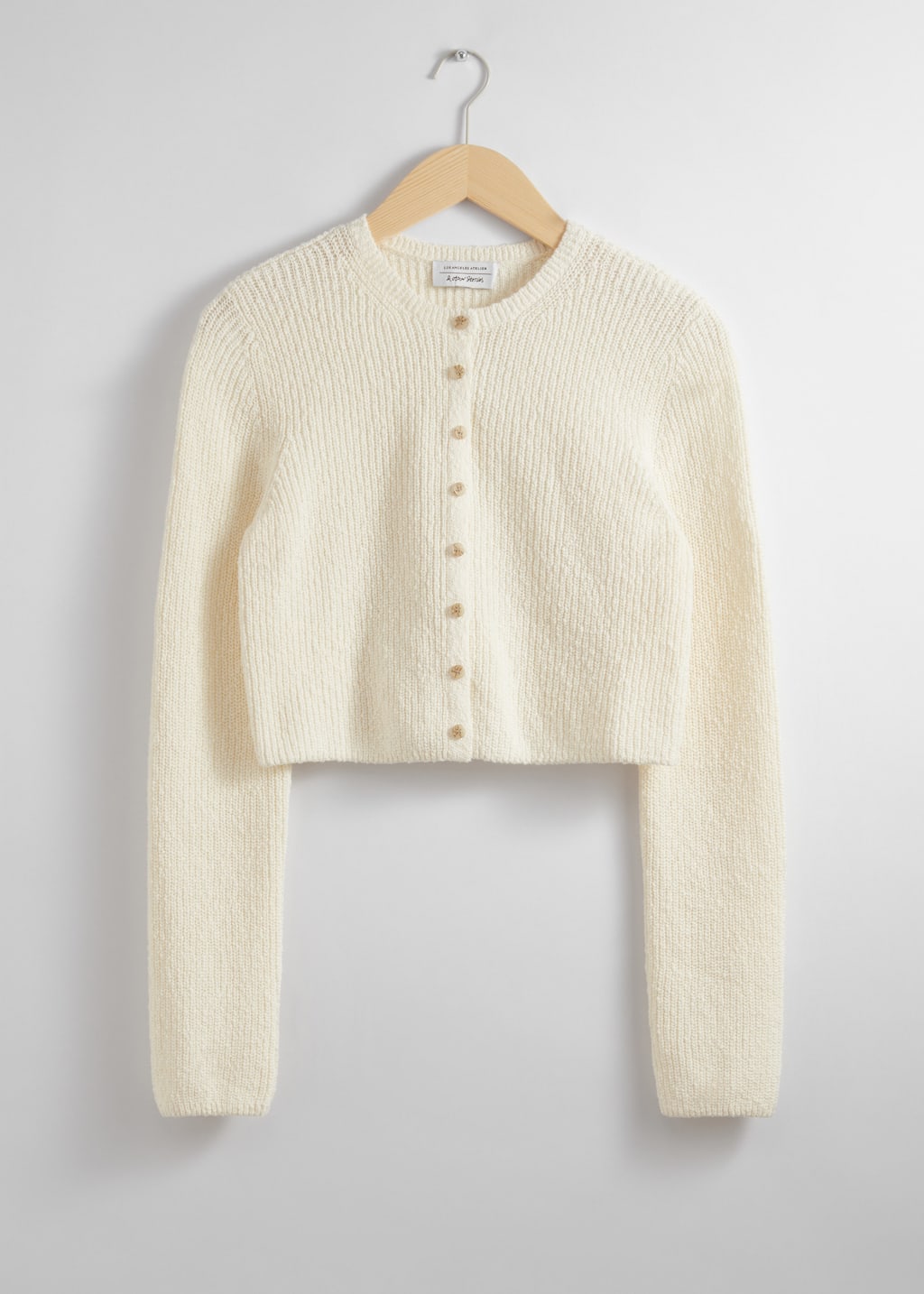 Cardigan cropped in maglia a coste