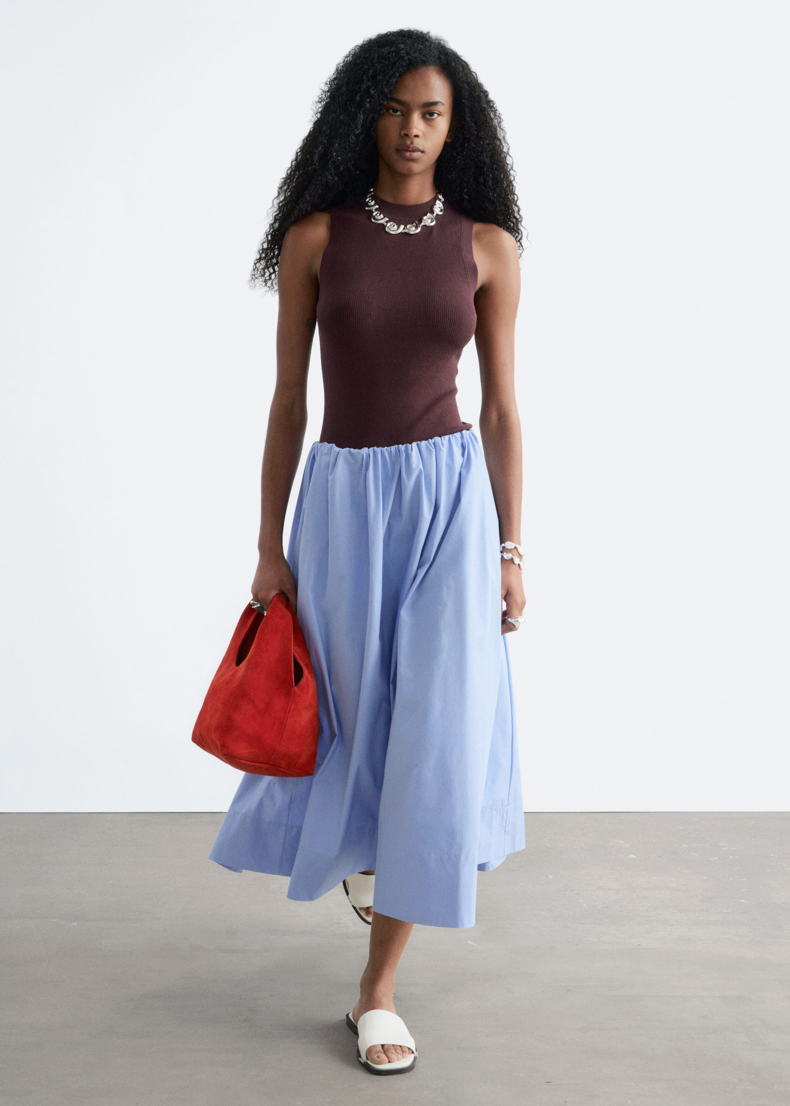 Ribbed Tank Top - Off White - Lookbook