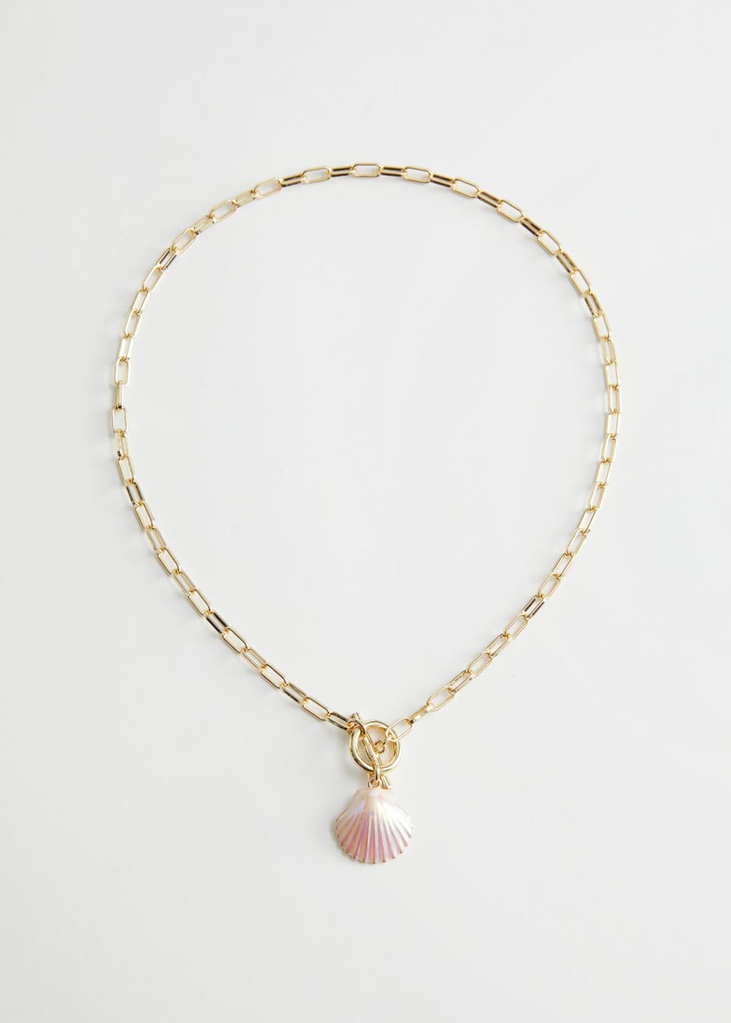 Shell Pendant Chain Link Necklace - Gold-coloured - Natura morta
