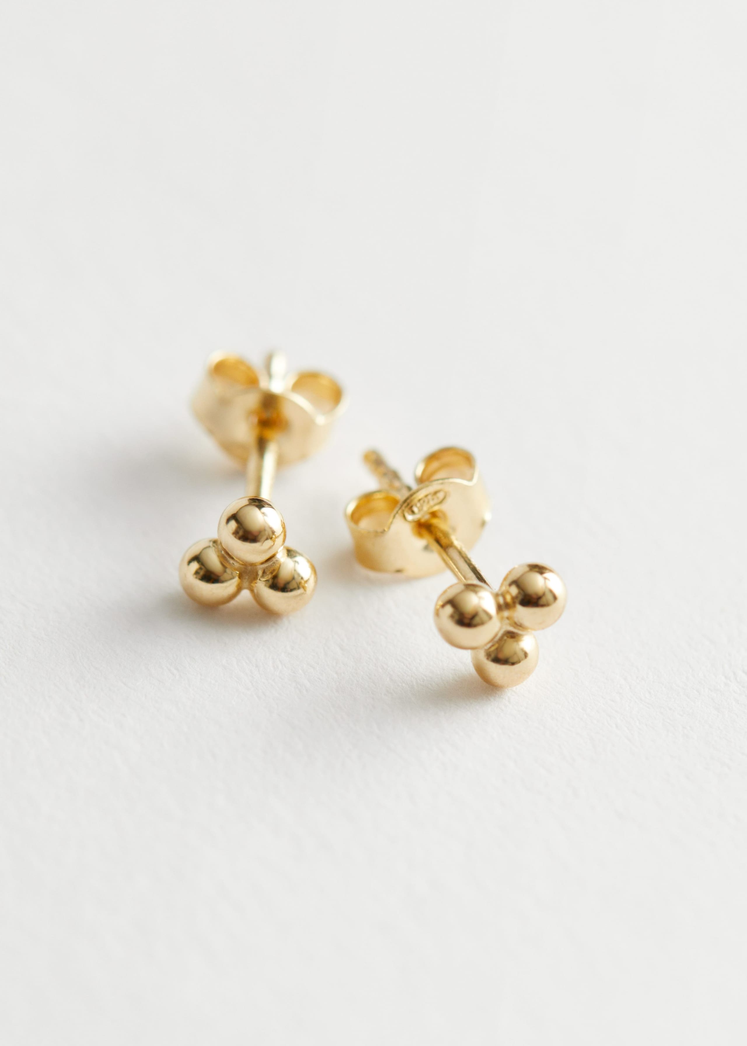Three Ball Stud Earrings - Gold - Bodegón