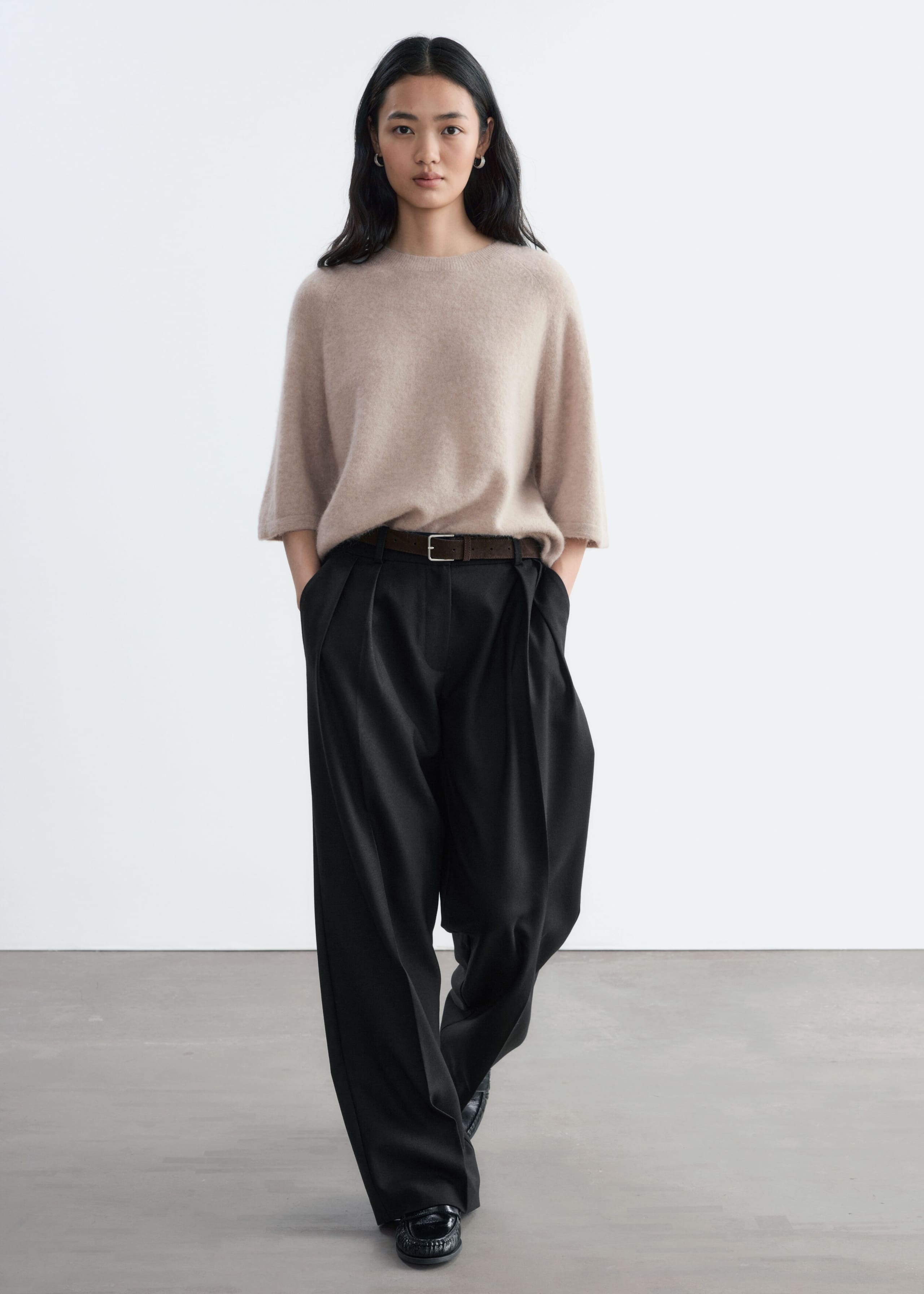 Top de punto en mezcla de alpaca - Avena - Lookbook