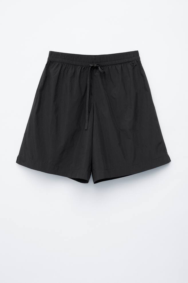 Short nylon longueur genou à cordon de serrage - Noir - 1