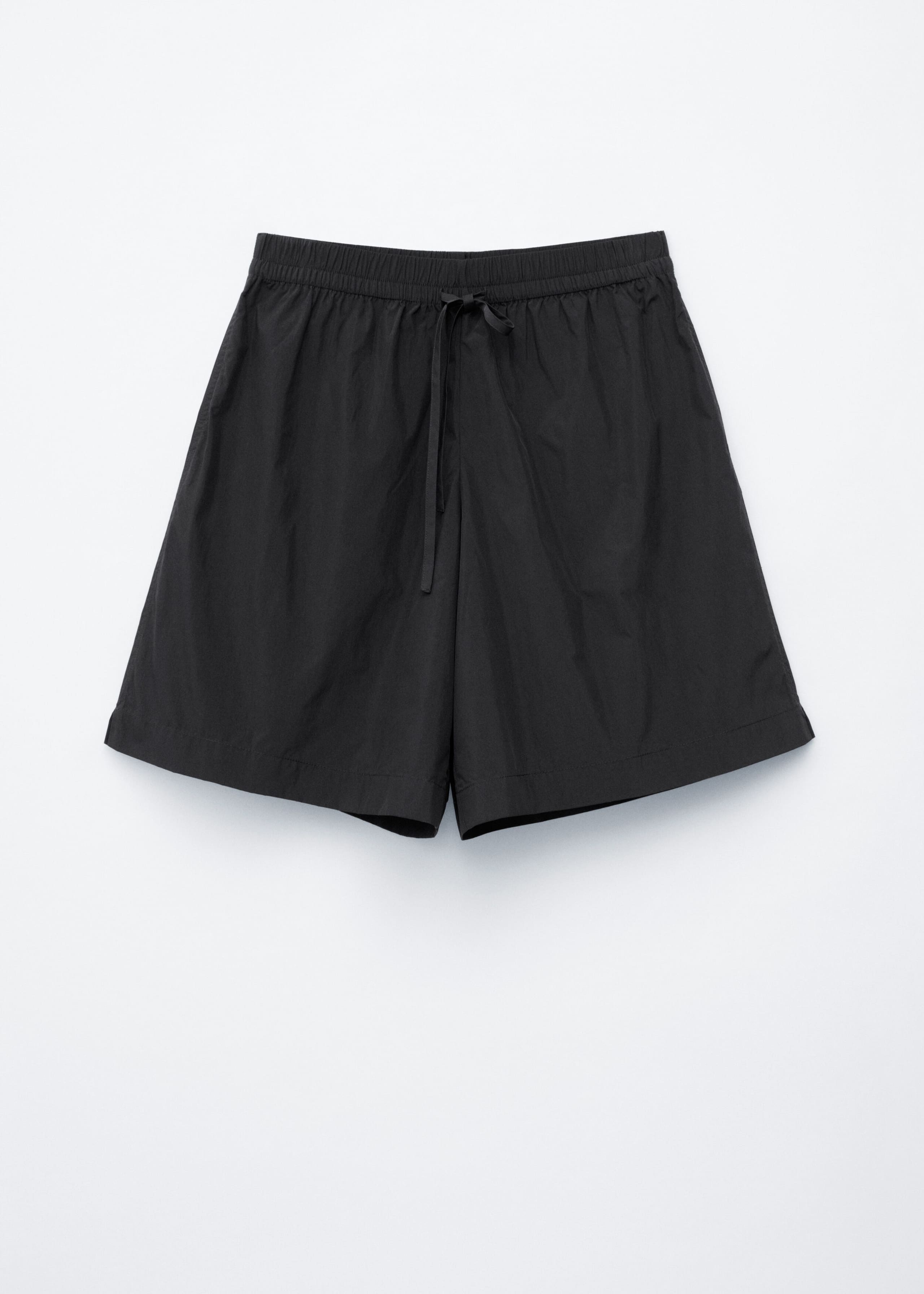 Drawstring Knee-Length Shorts - Black - Still Life