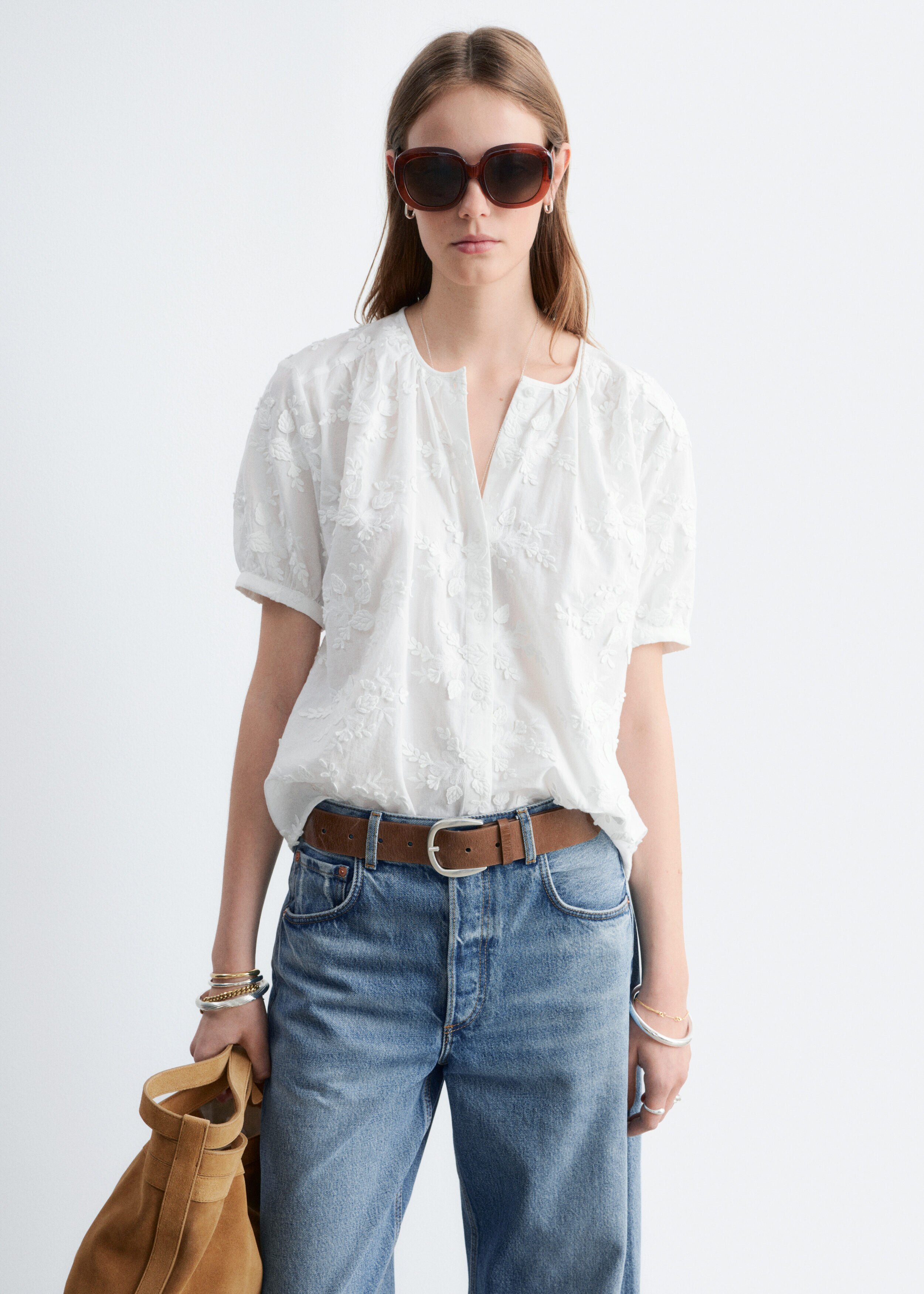 Oversized Puff-Sleeve Blouse - White - & Other Stories US