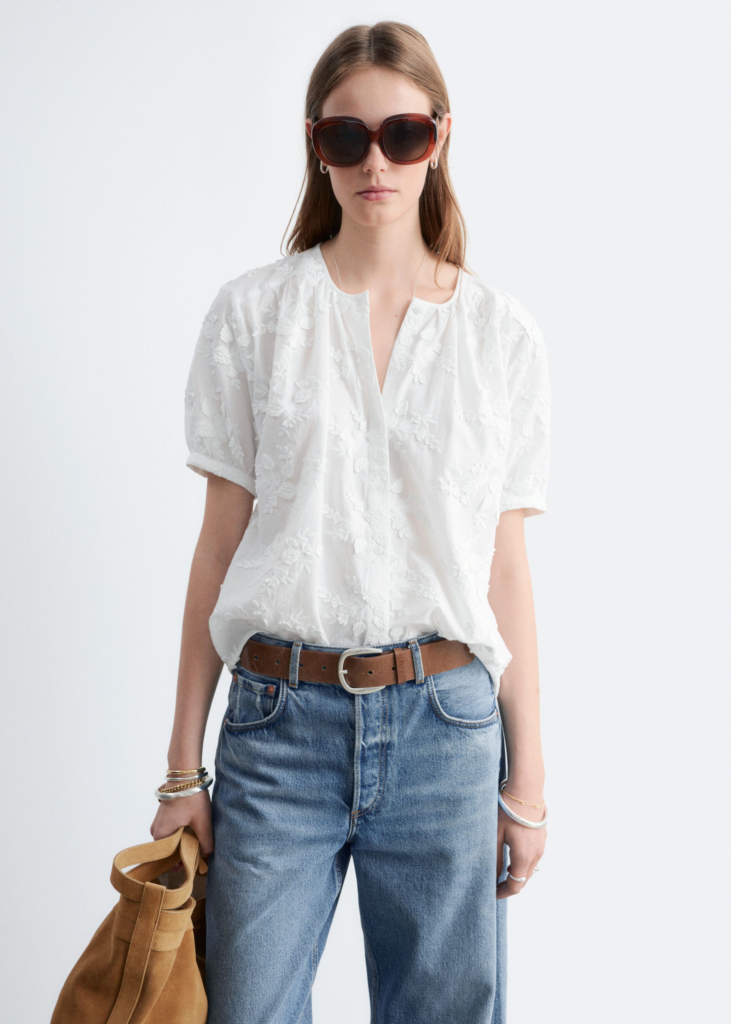 Image of Blouse oversize à manches ballon