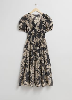 Black/Beige Floral Print