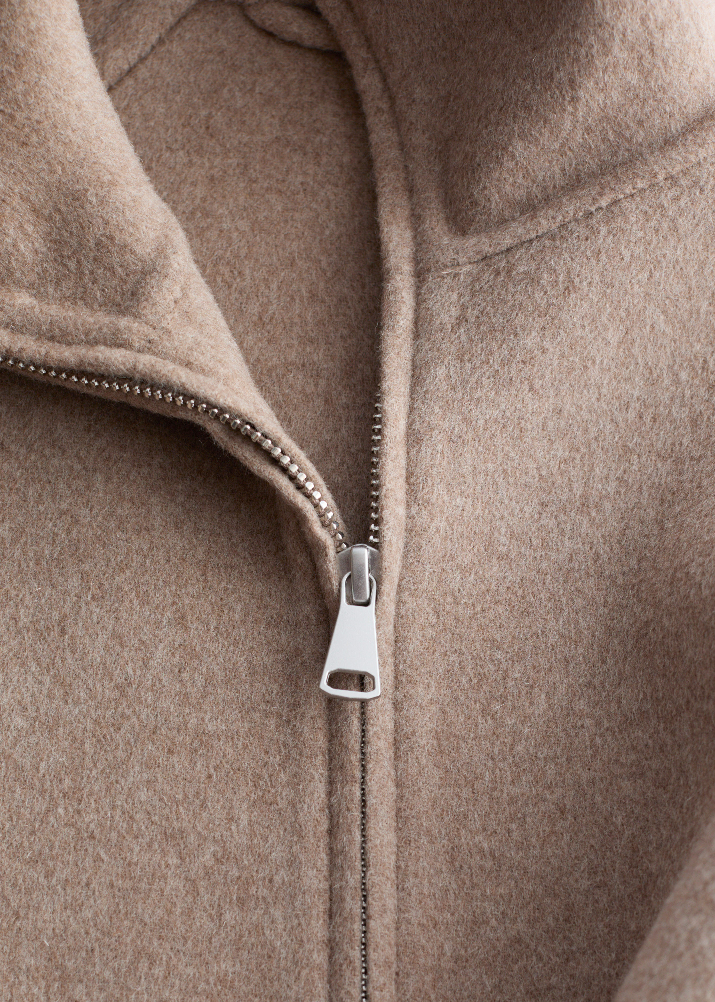 Zip-Up Wool Jacket - Dark Beige - Jackets - & Other Stories GB