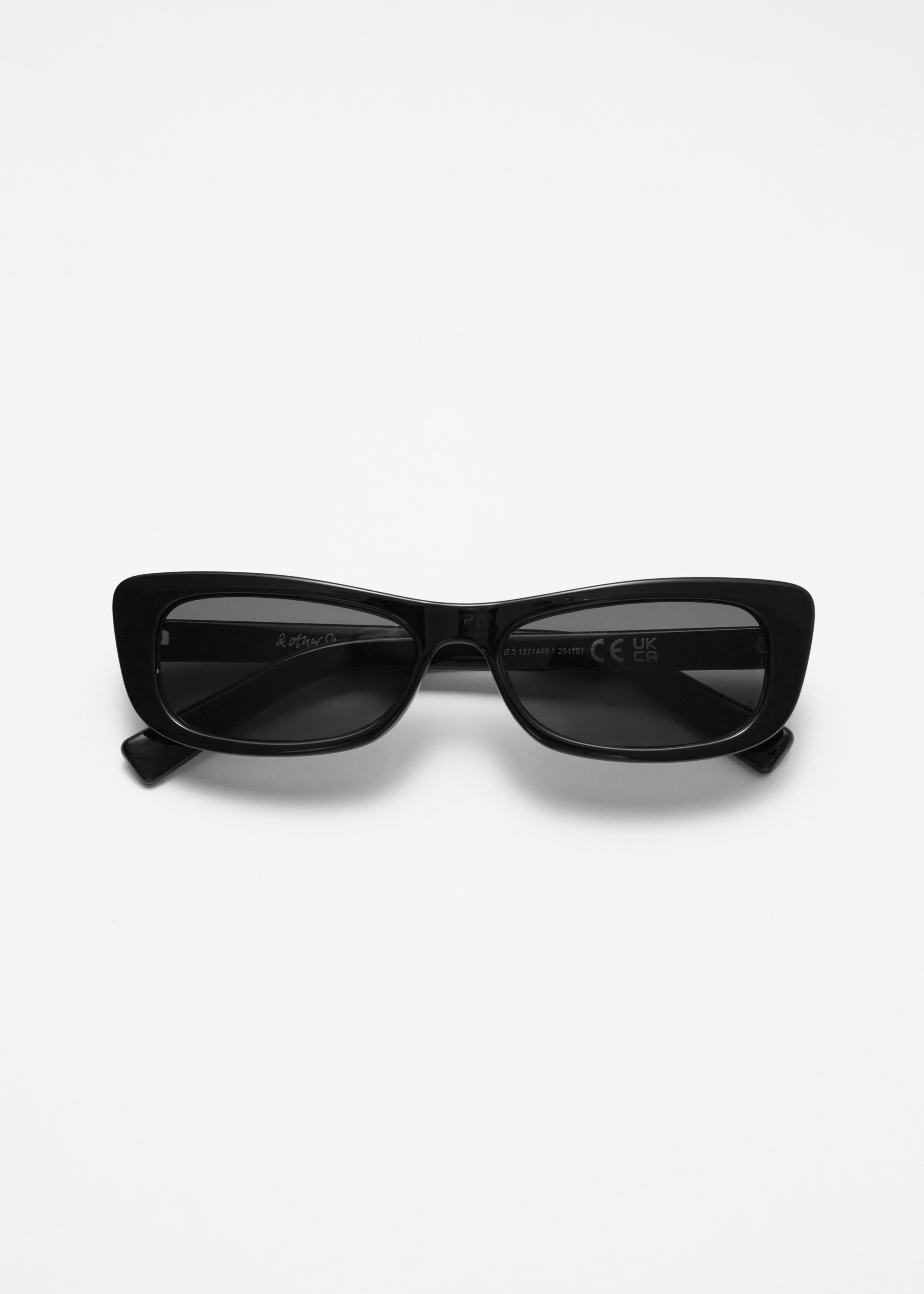 Gafas de sol alargadas estilo Cat Eye - Negro/Rosa claro