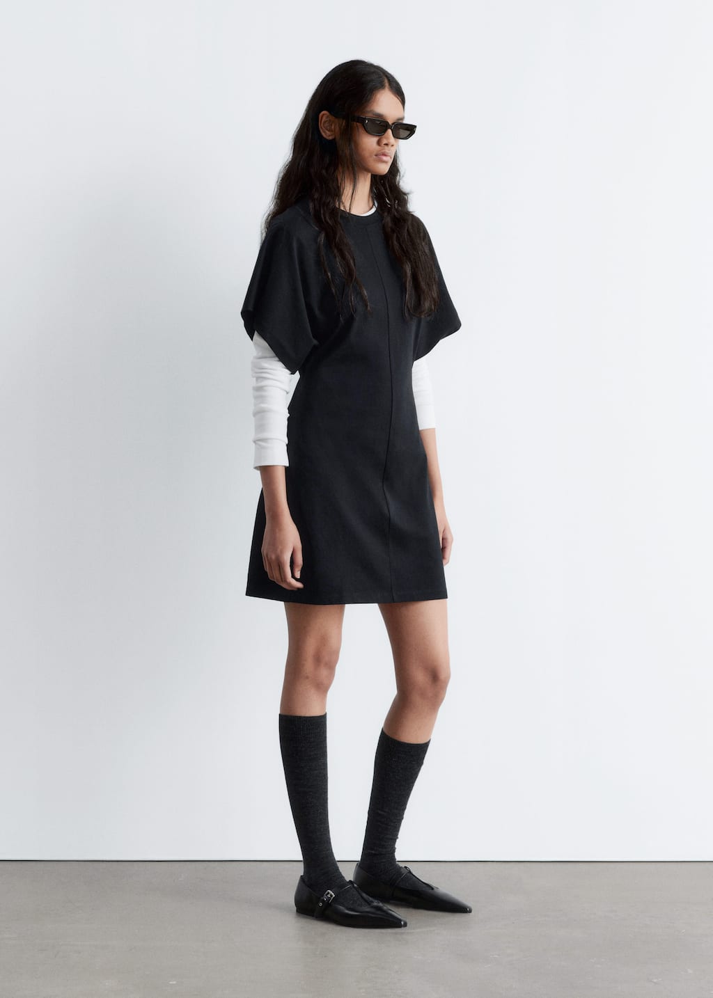 Jersey Mini Dress - Black - Lookbook