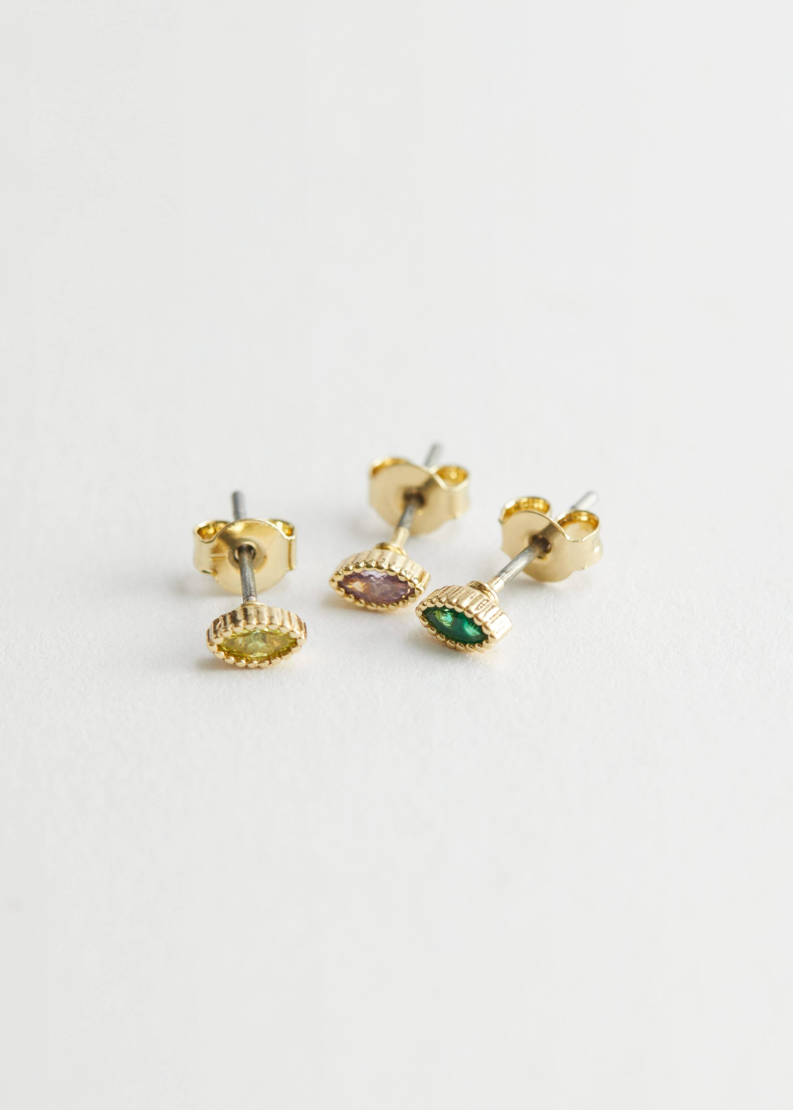 Stud Earrings Set - Purple - Bodegón