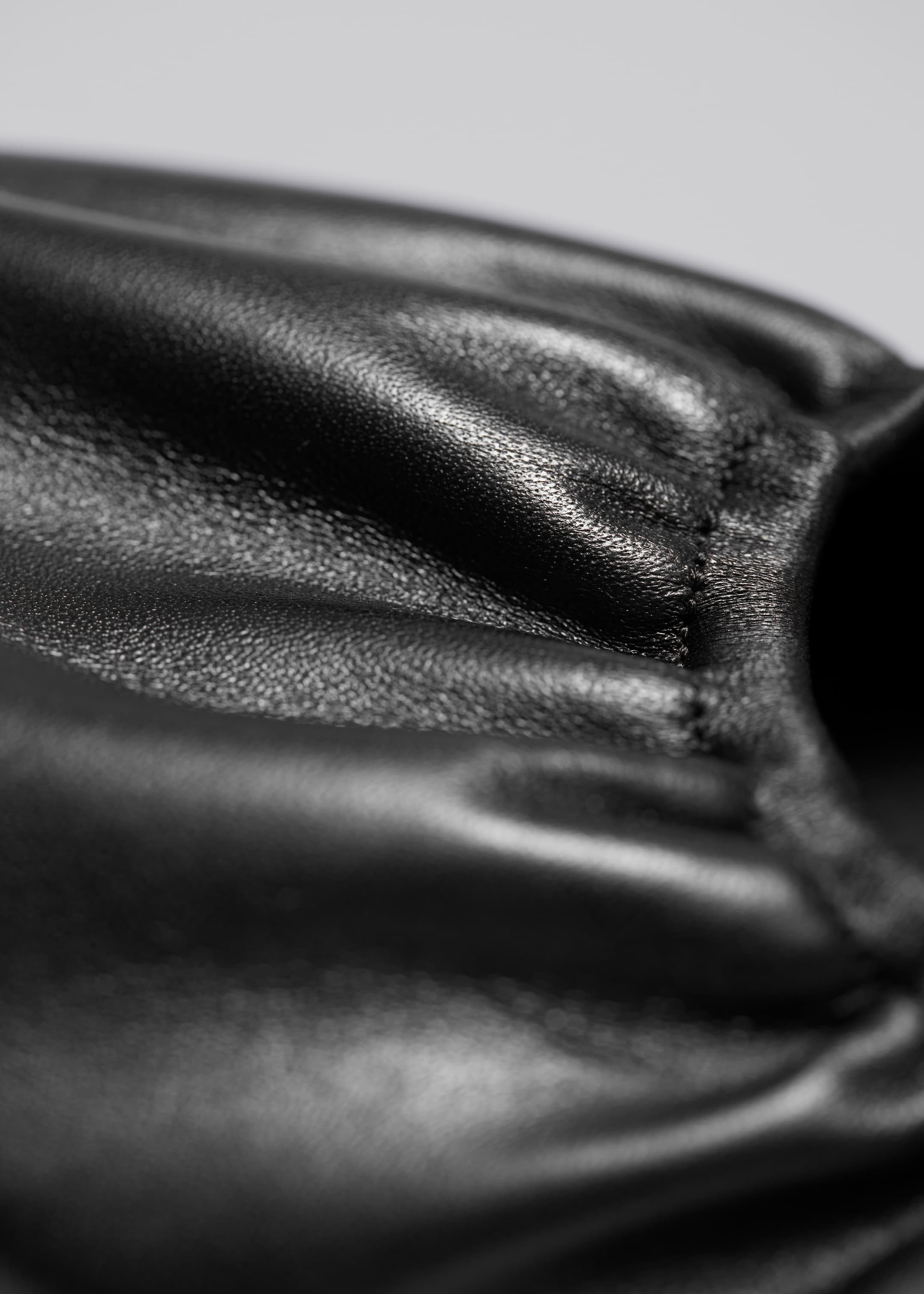 View larger image: Ruched Leather Ballet Flats - Black - Ladies | H&M GB 4