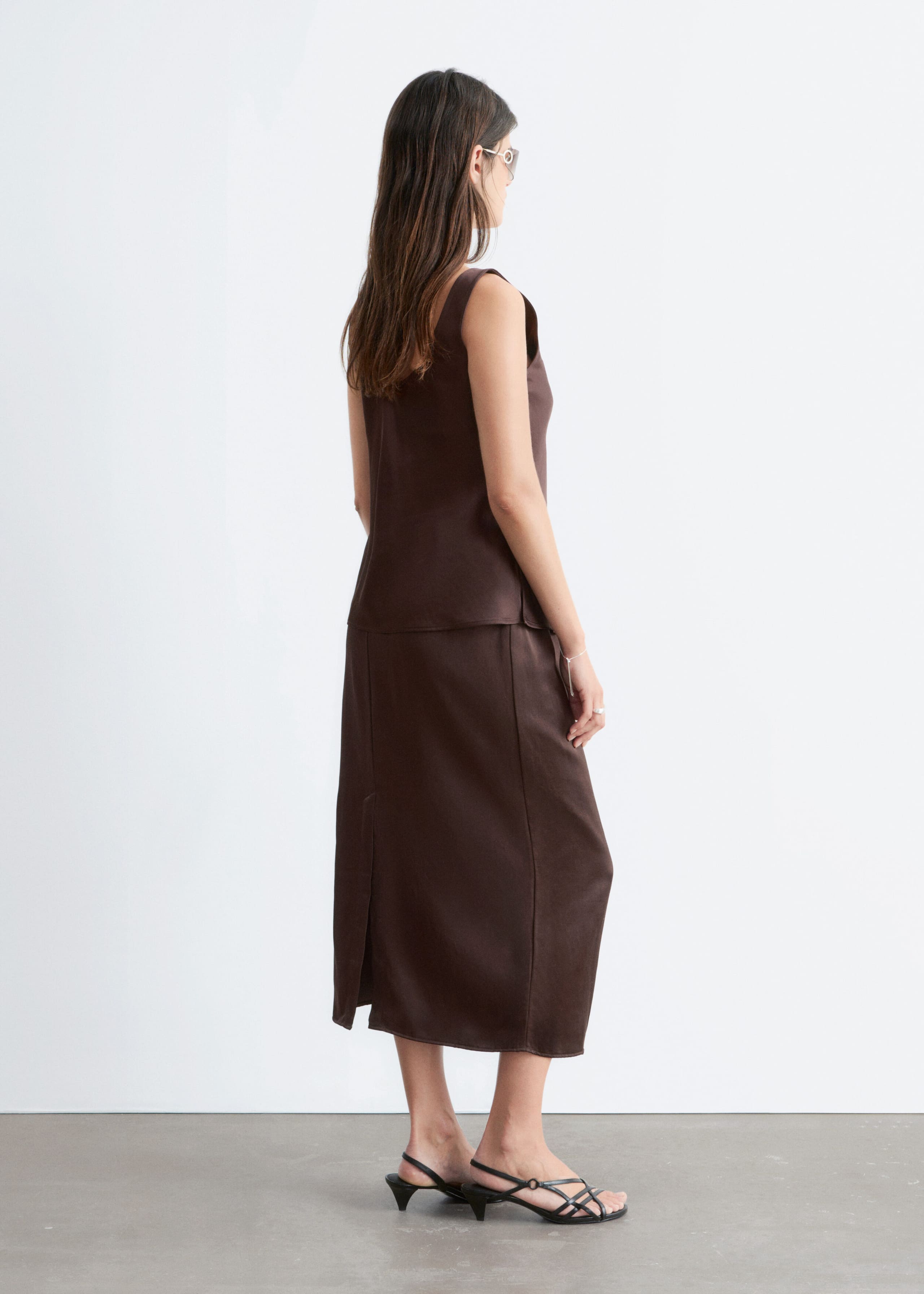 Image of Drawstring Midi Skirt