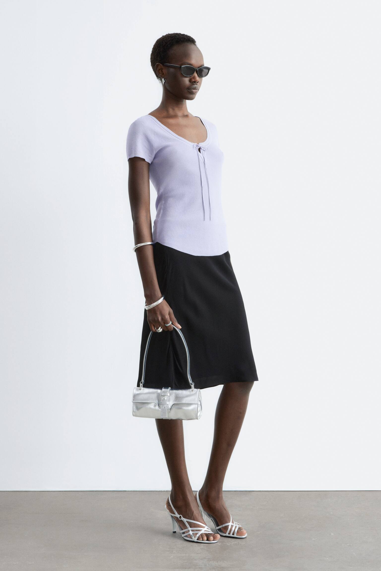 חצאית סליפ באורך הברך - 4