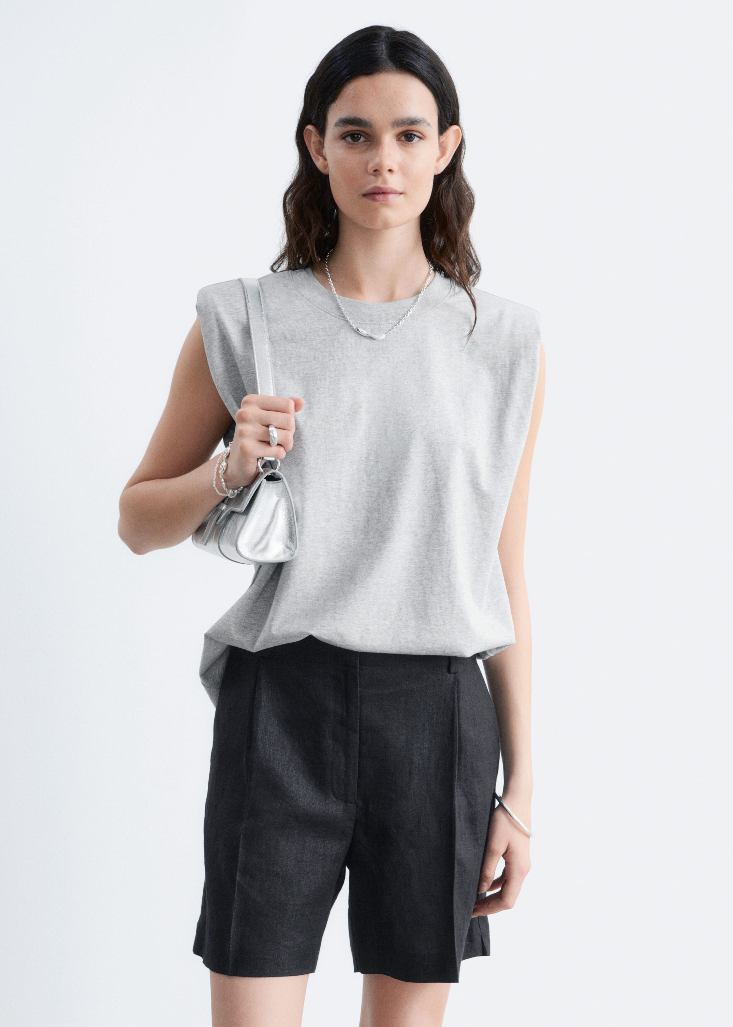 Sleeveless Top - Grey - Lookbook