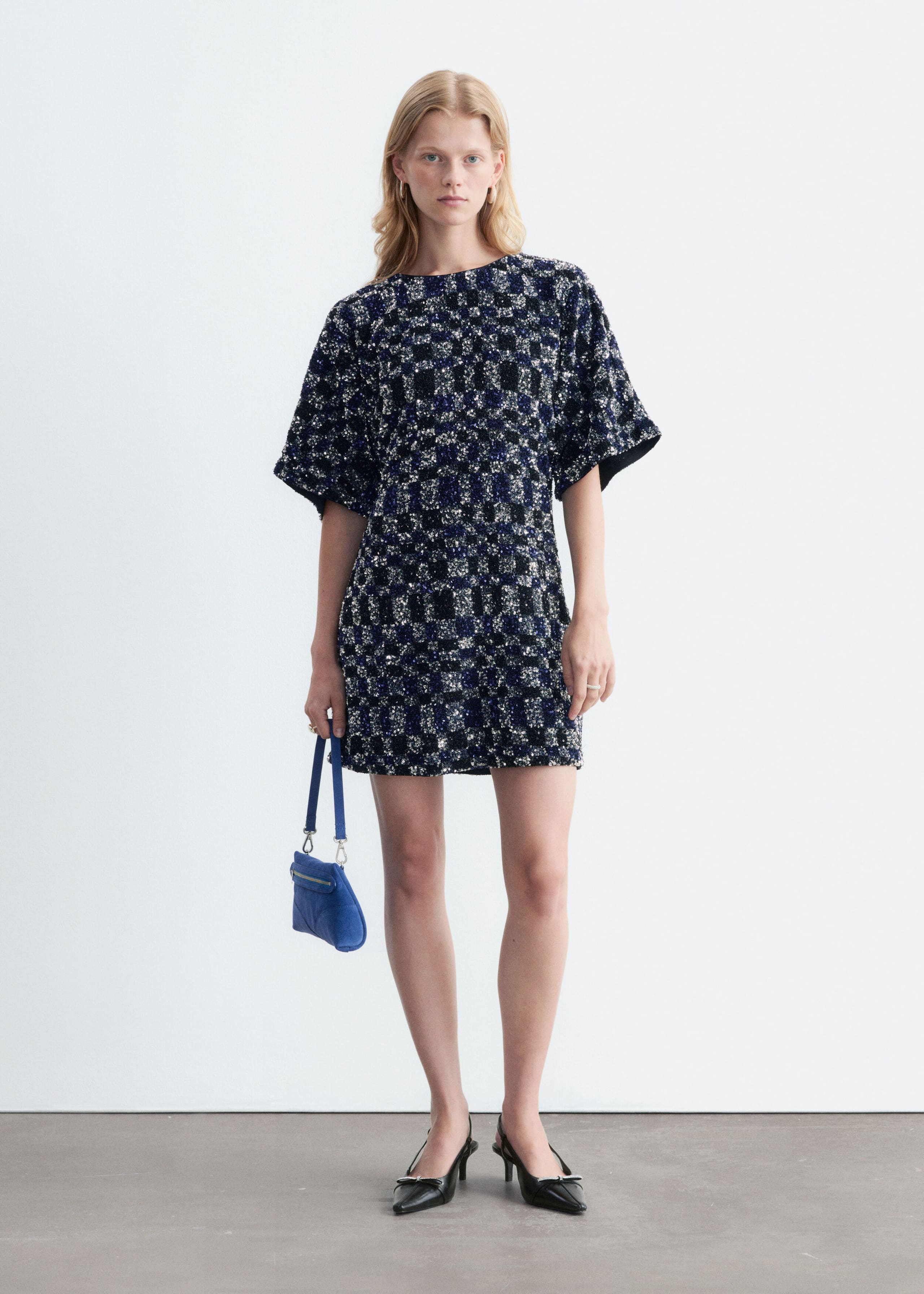 Mini Sequin Dress - Dark Blue/Silver - Lookbook