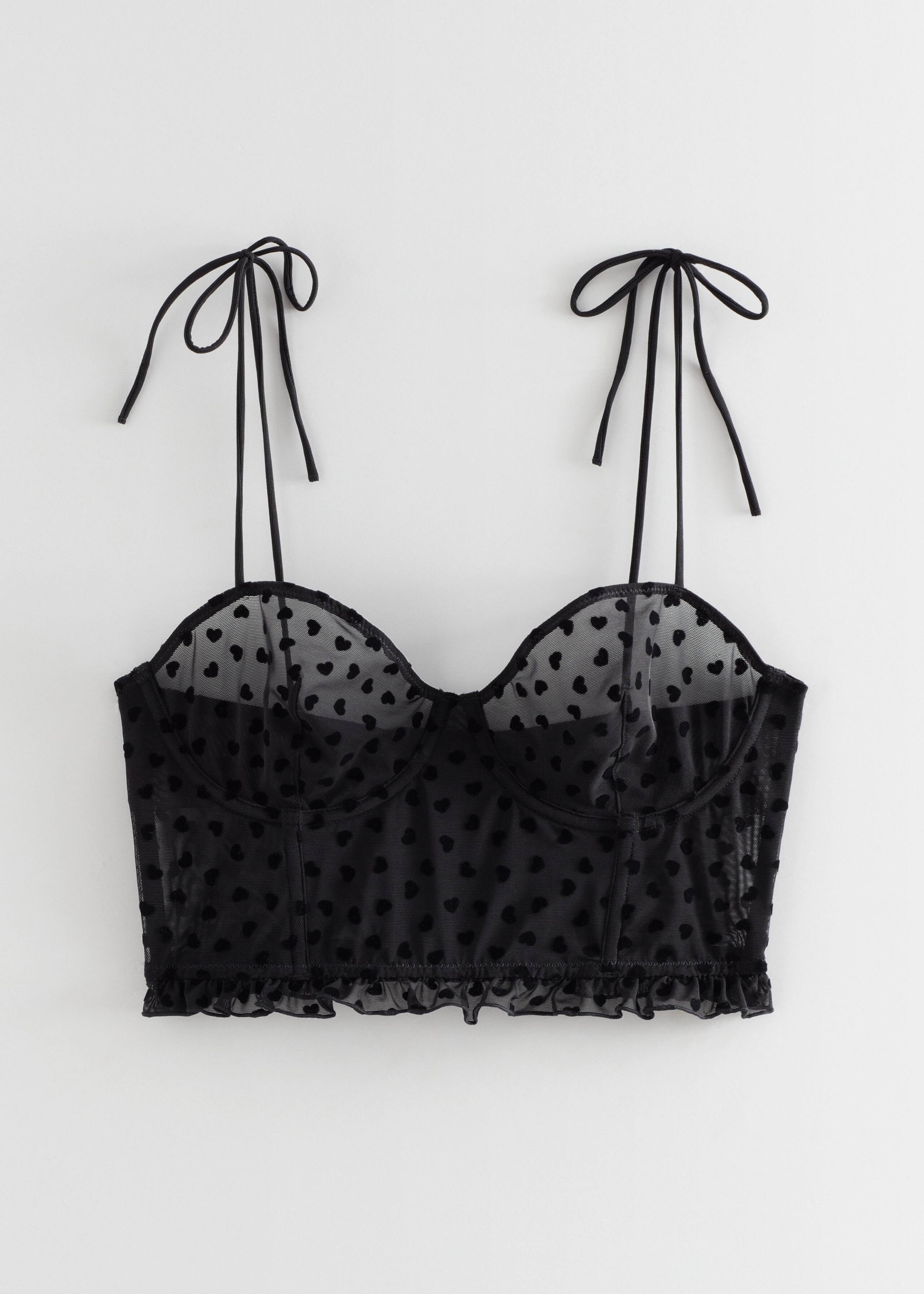 VelvetHeartSheerBustier - Black - Bodegón