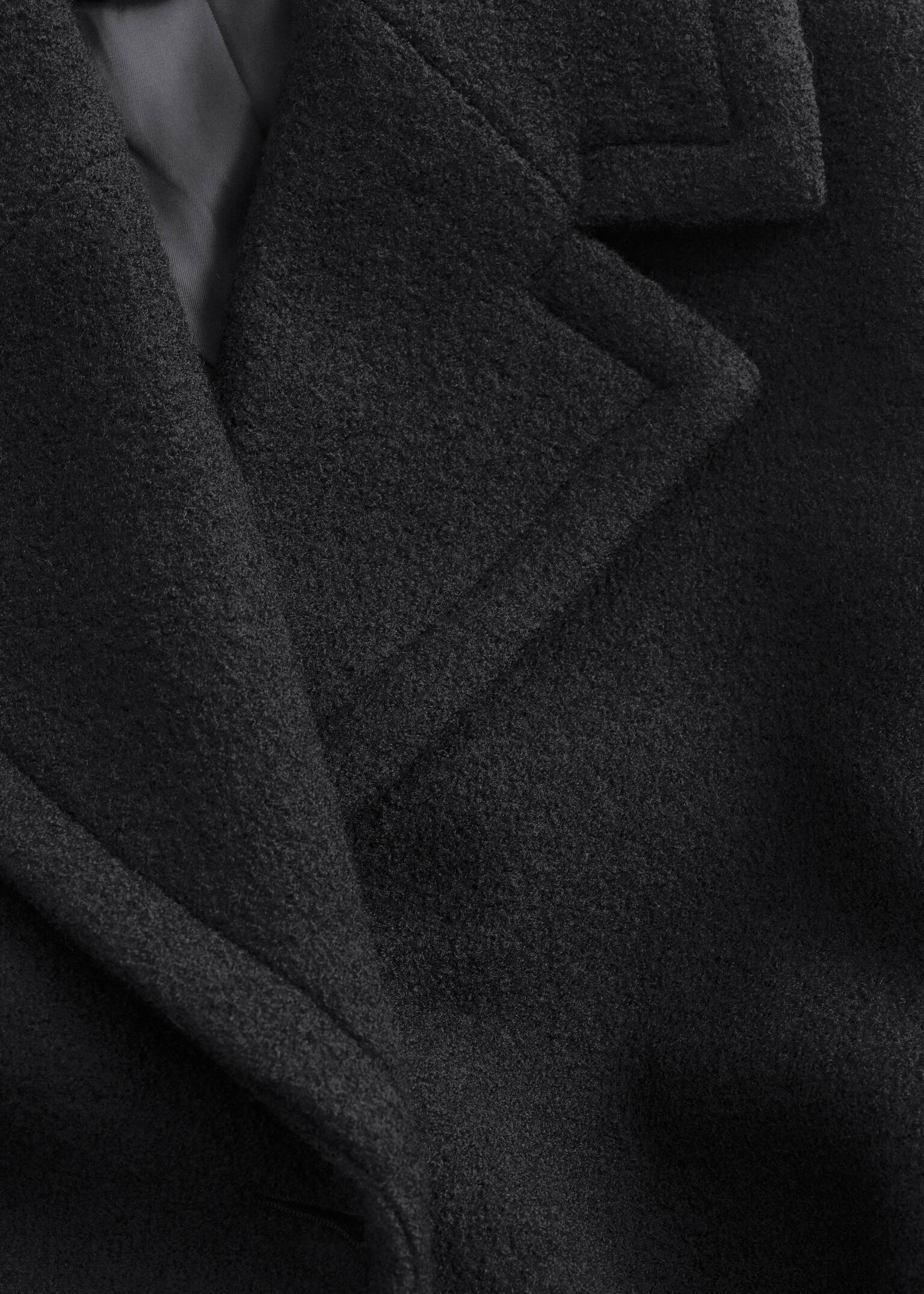 Tie-Belt Wool Coat - Black - 4