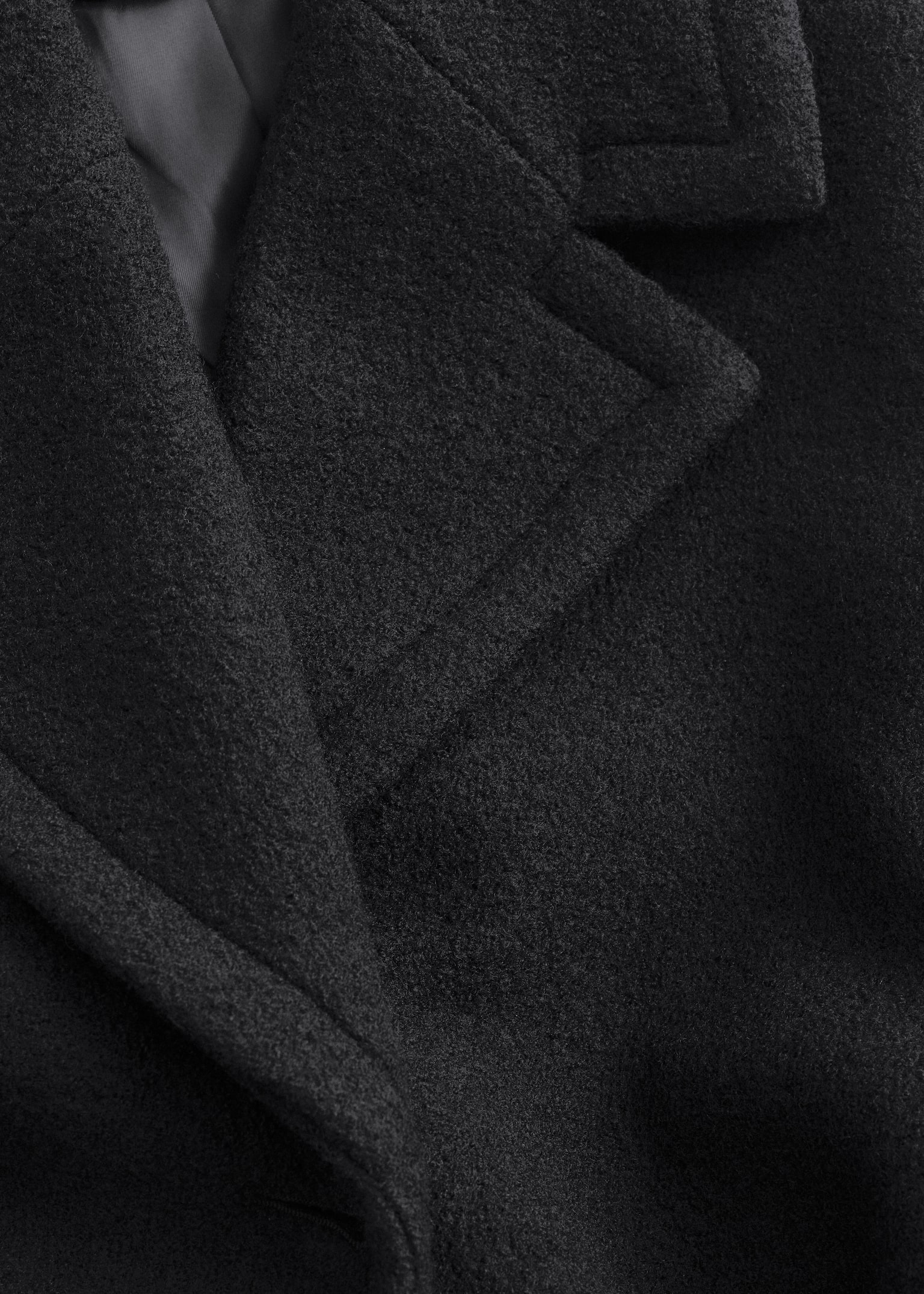 Tie-Belt Wool Coat - Black/Dark Brown - 5
