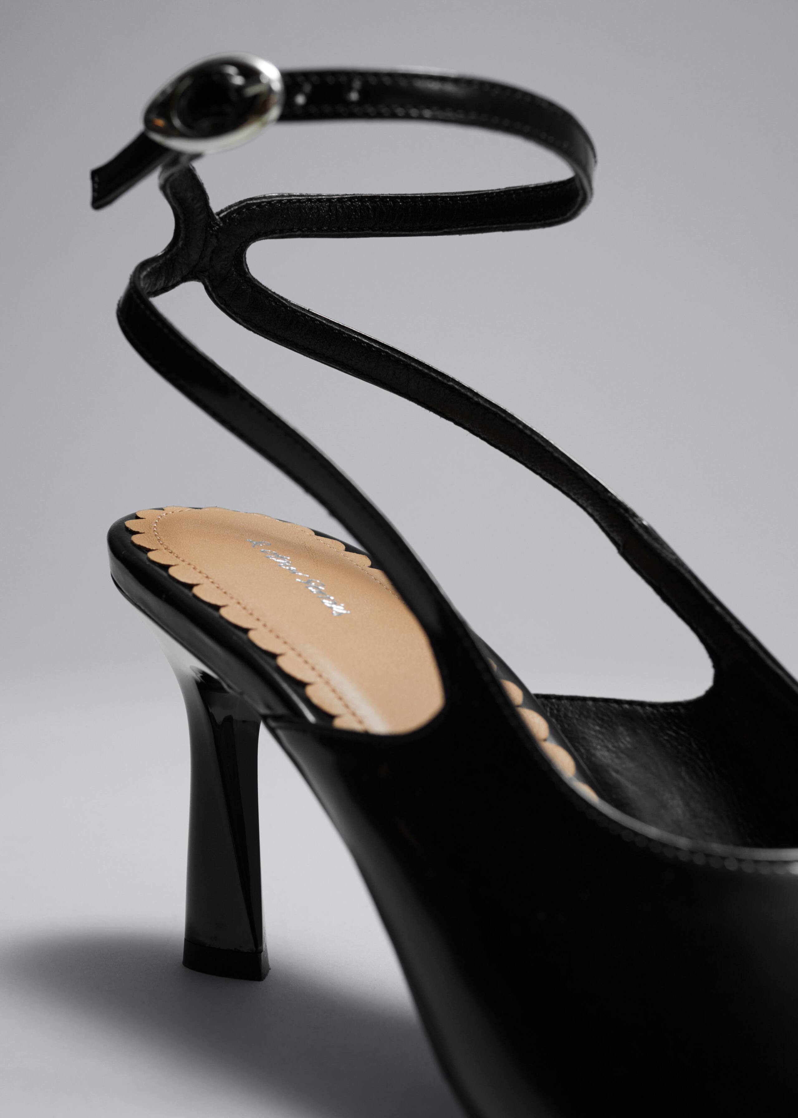Pointy Slingback Leather Pumps - {{variantName}} - Descriptive Detail
