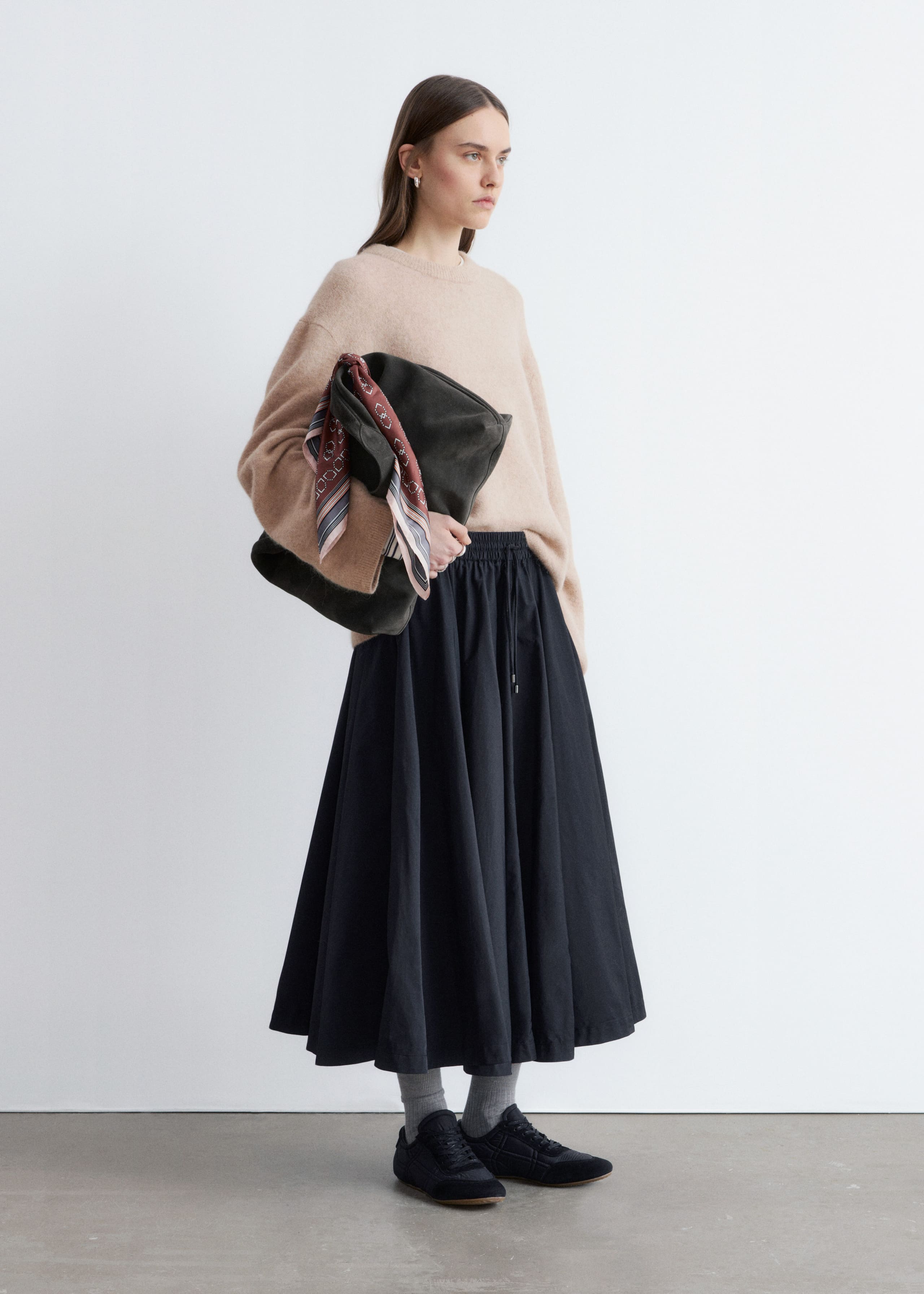 Alpaca-Blend Jumper - Orange/Blue Stripes - Lookbook