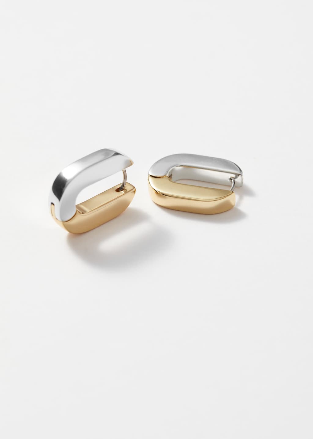 Two-Toned Angular Hoop Earrings - Gold/Silver - Still Life