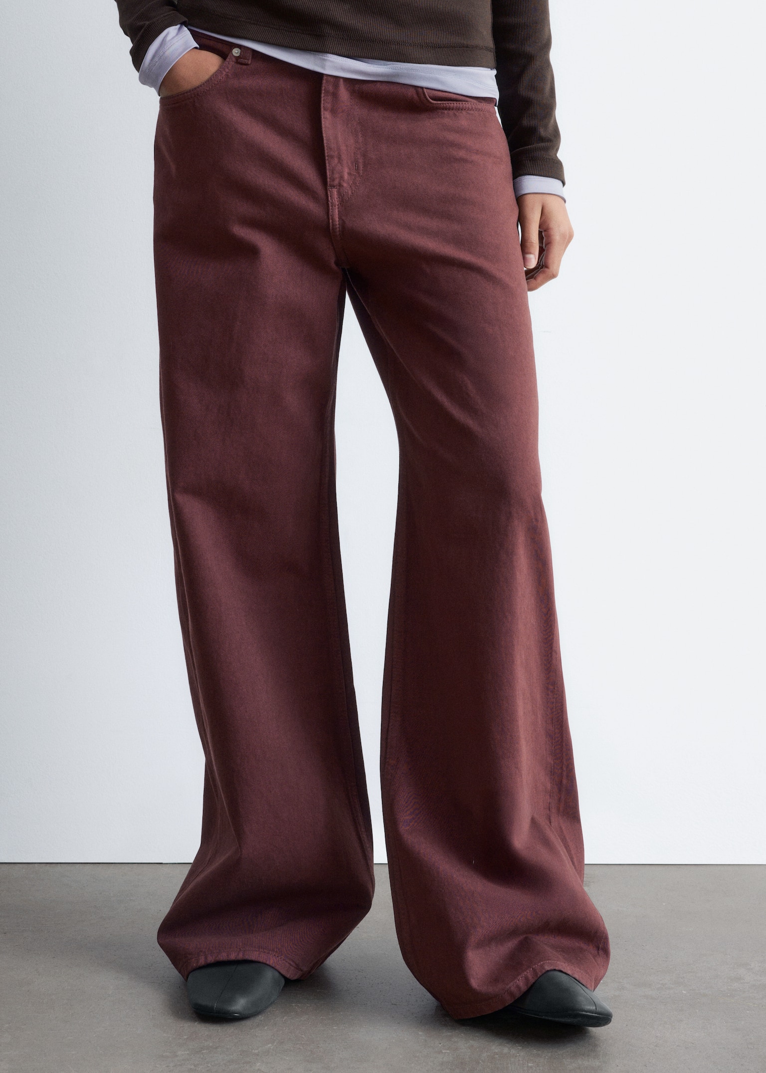 Relaxed Wide-Leg Jeans - Roestbruin/Kakigroen/Beige/Black/Lichtgeel/Light blue/Roze - 5