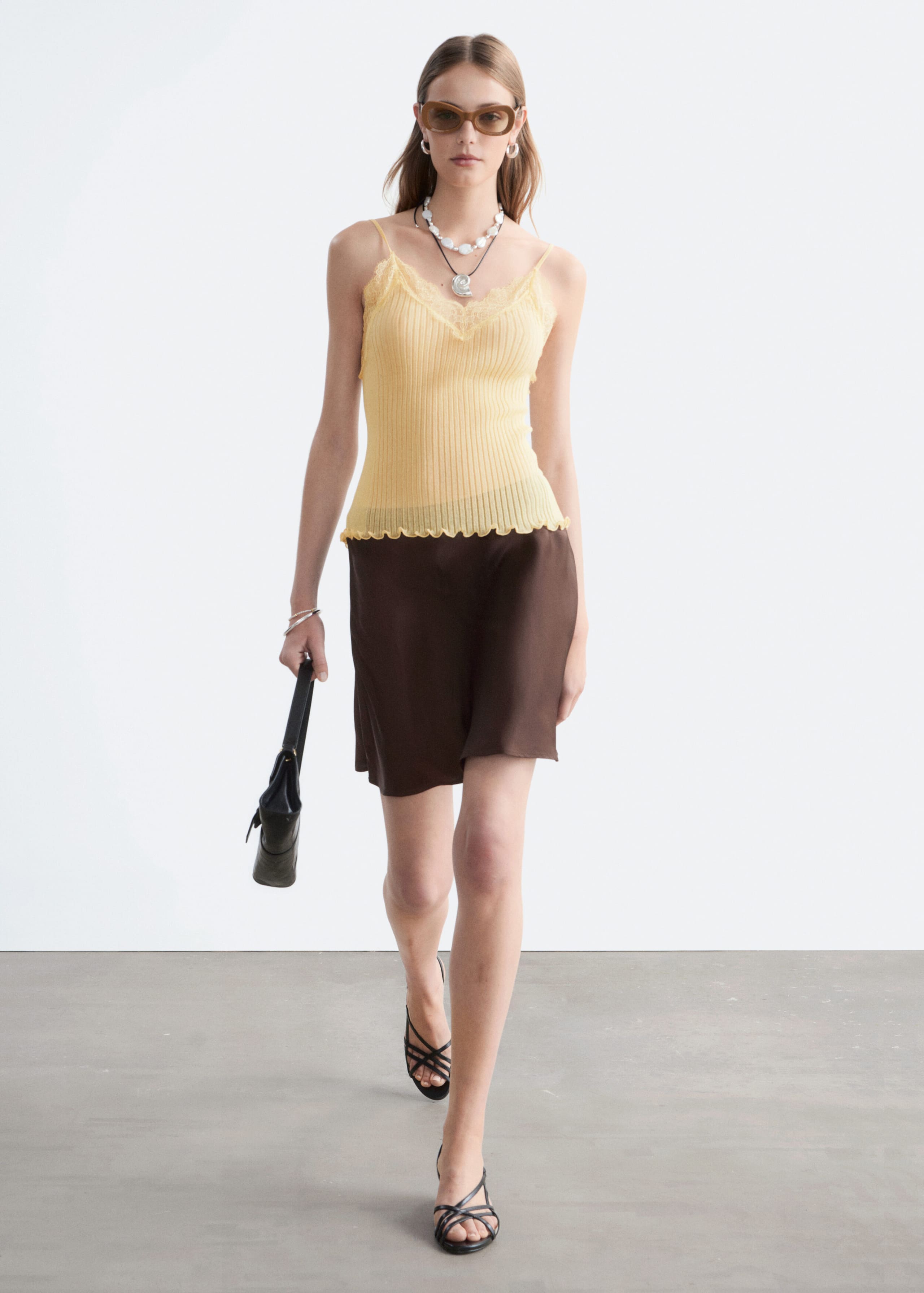 Image of Camisola de encaje en punto de canalé