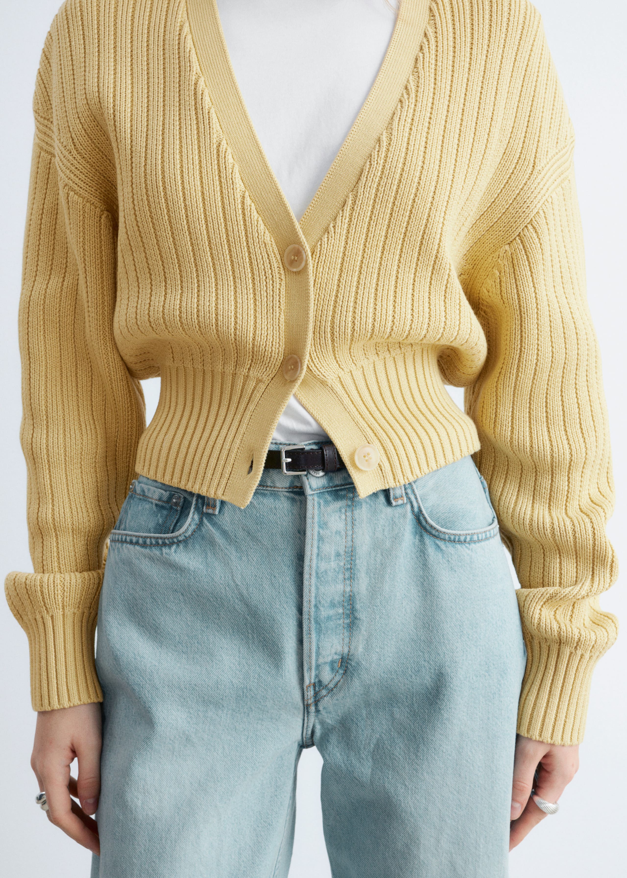 Image of Rippstrickjacke aus Baumwolle