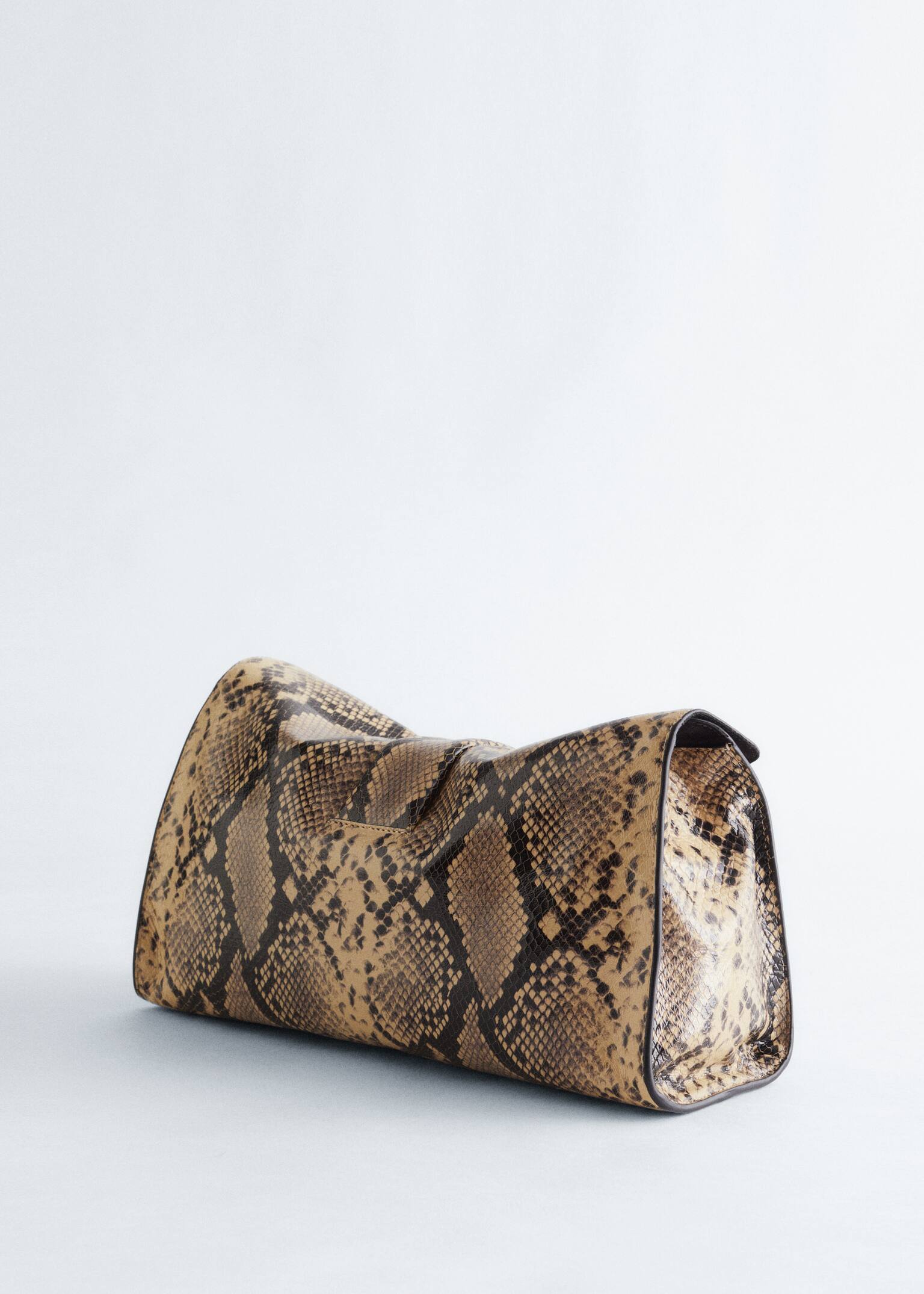 Clutch in morbida pelle - Motivo serpente beige/Talpa/Nero/Motivo serpente marrone scuro - 3