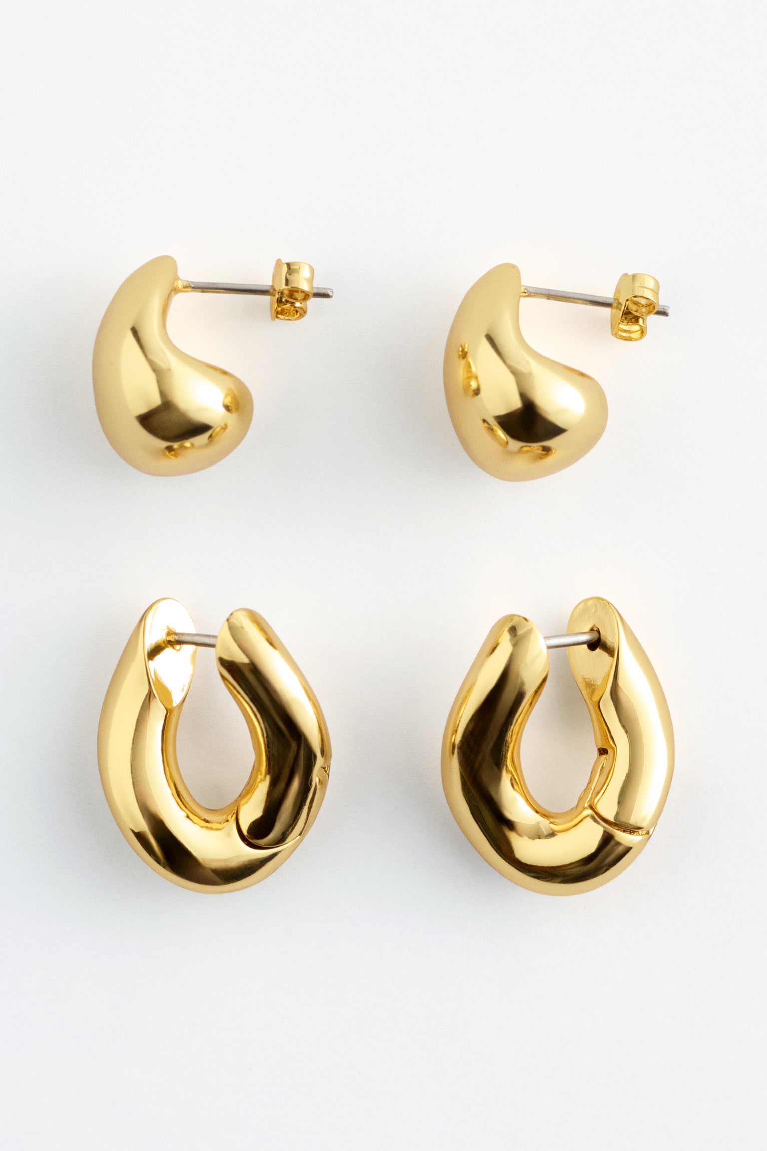 Set di 2 orecchini scultorei - Oro - 2