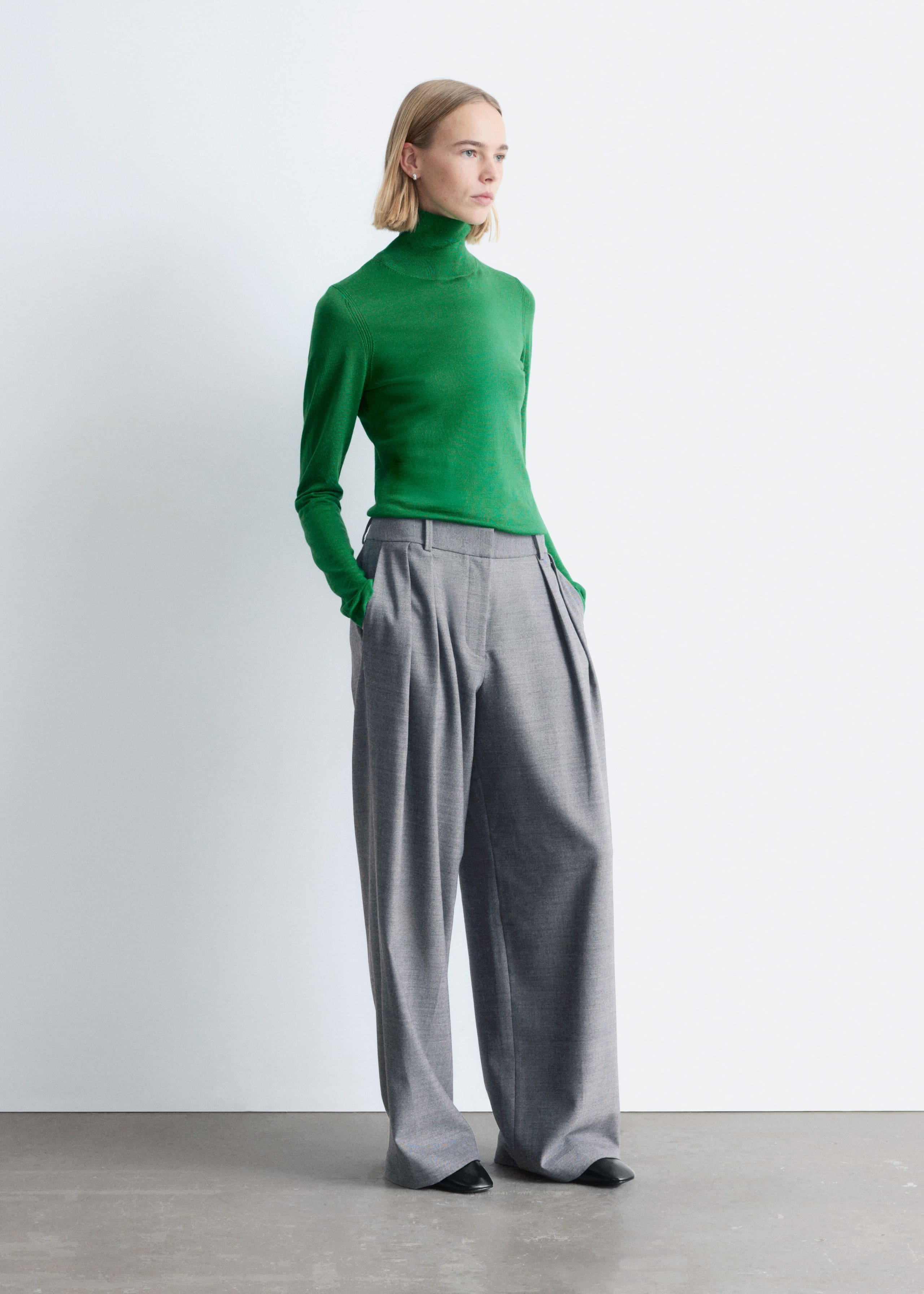 Image of Wool-Blend Tailored Trousers