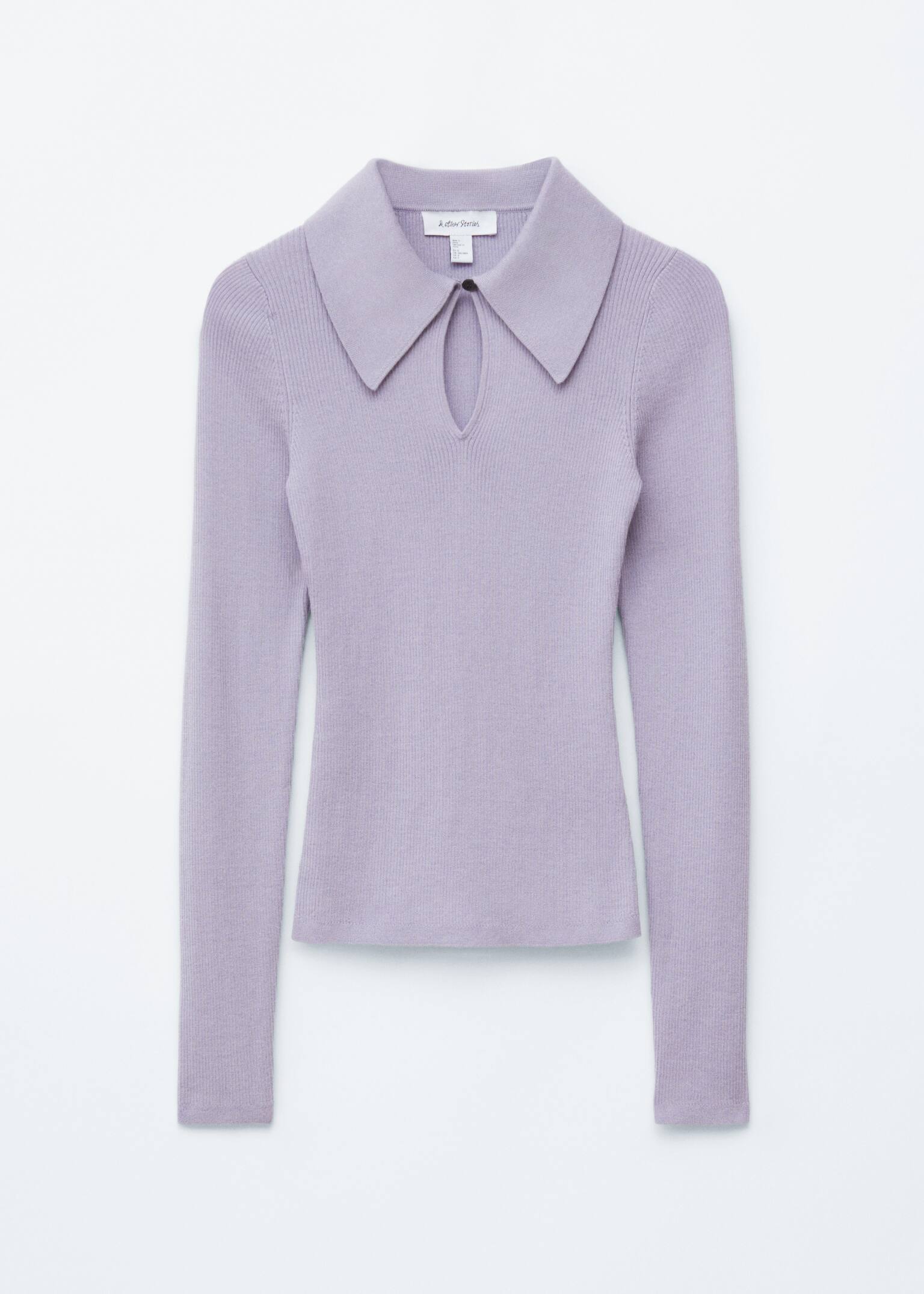 Keyhole Collar Top - Light Purple/Grey/Brown/Dark Red/Pink/Brown - 2