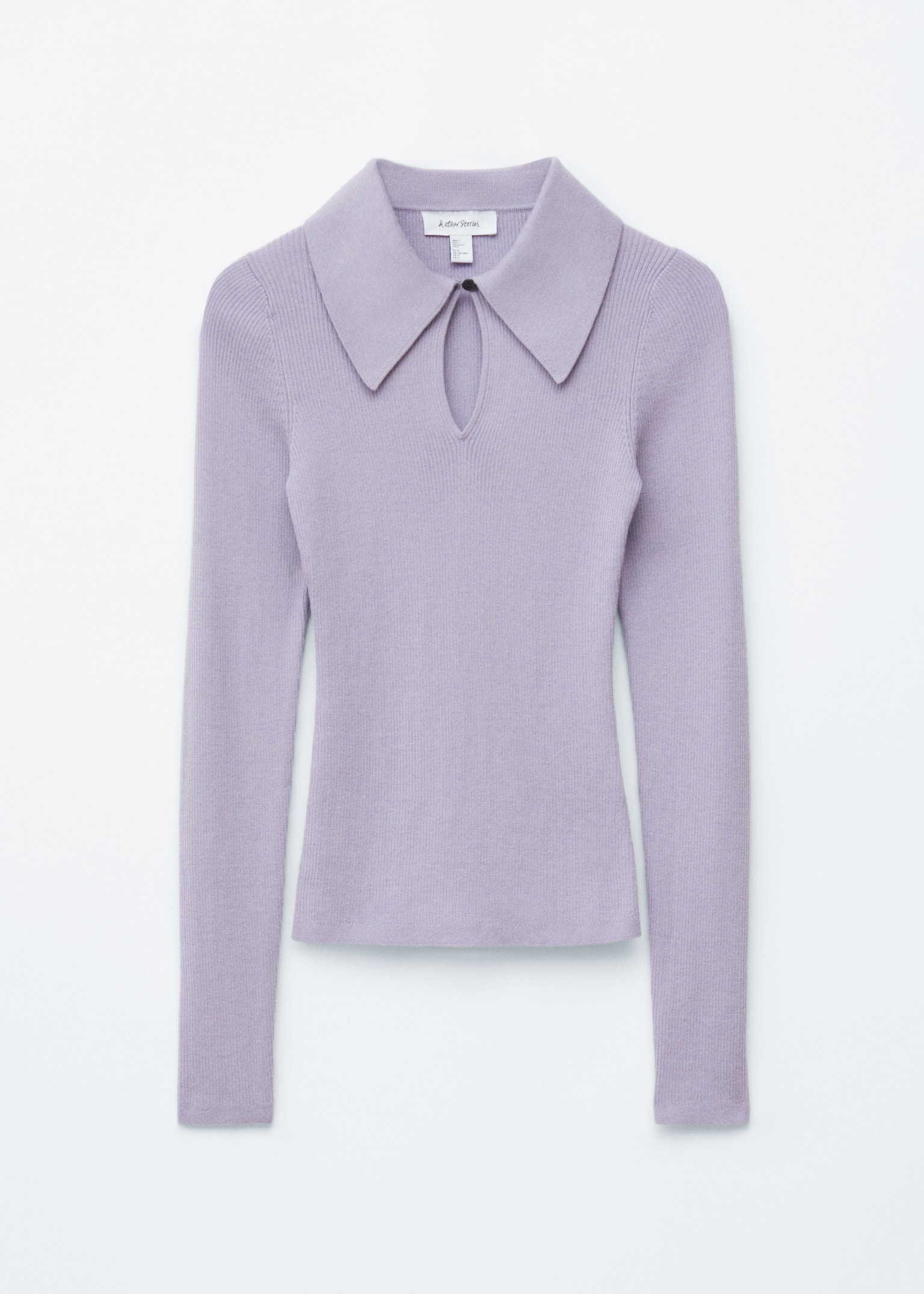 Keyhole Collar Top - Light Purple/Grey/Brown/Dark Red/Pink - 2