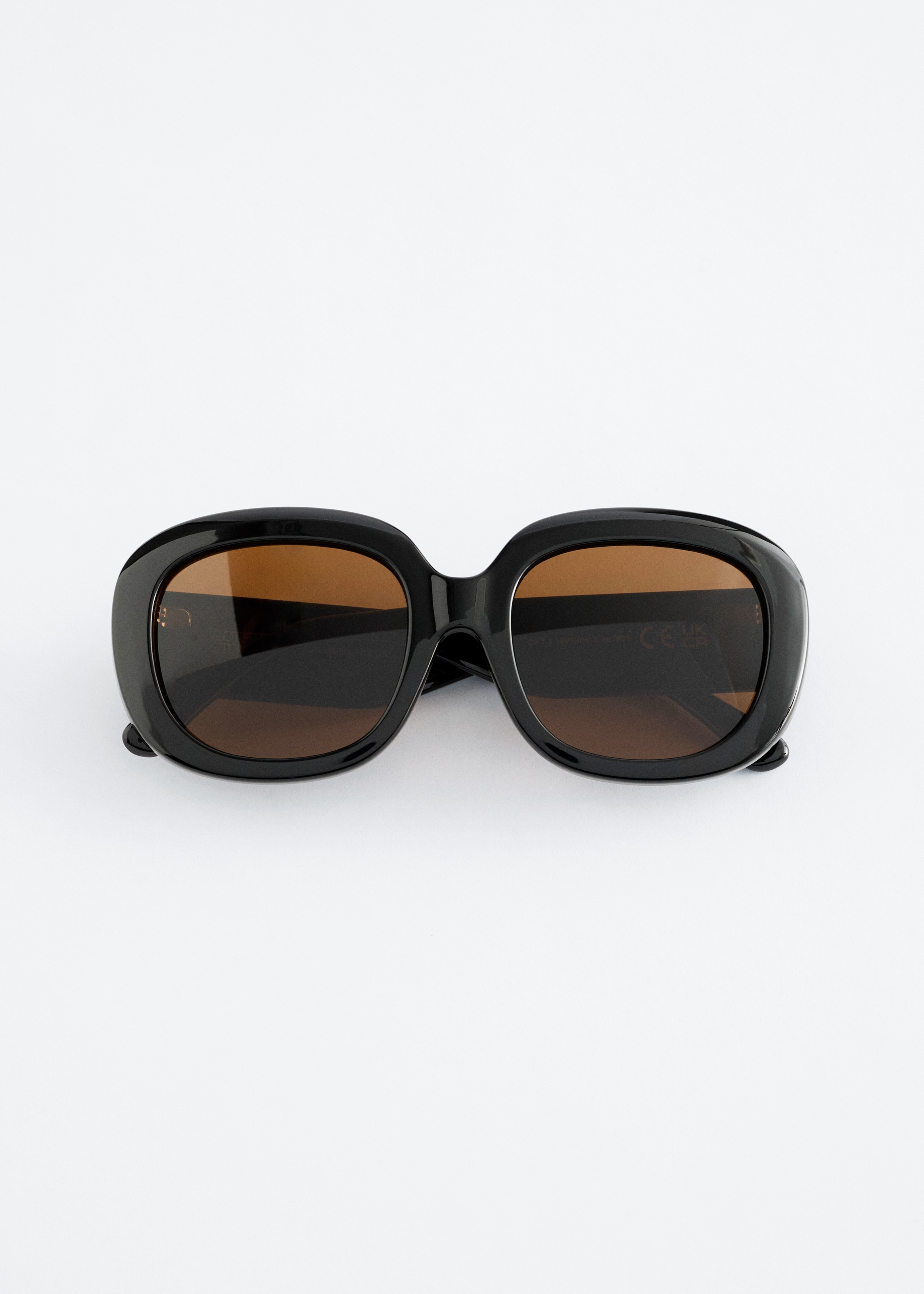 Oversized zonnebril - Zwart/Bruin