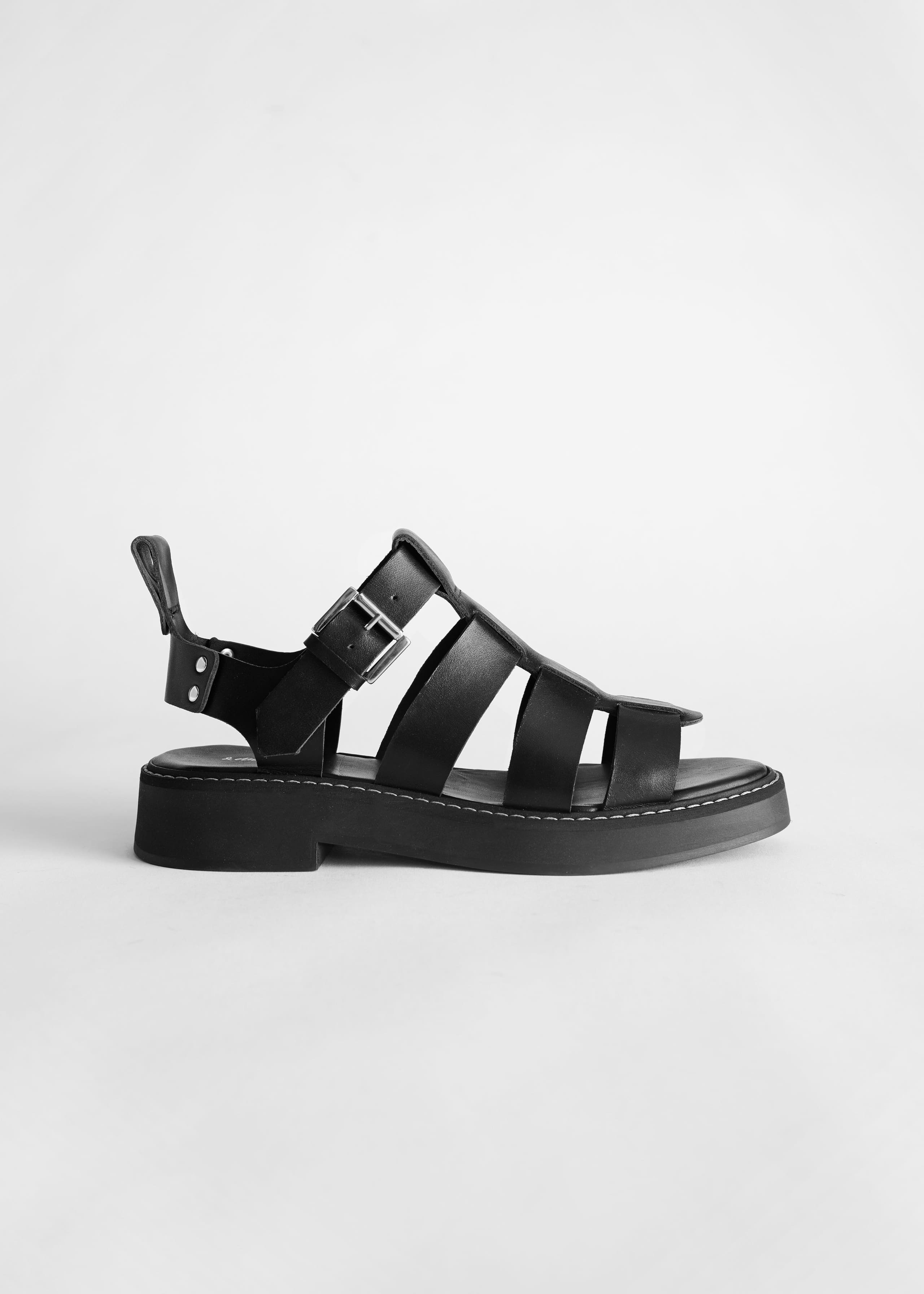 Chunky Leather Gladiator Sandals - Beige - Bodegón