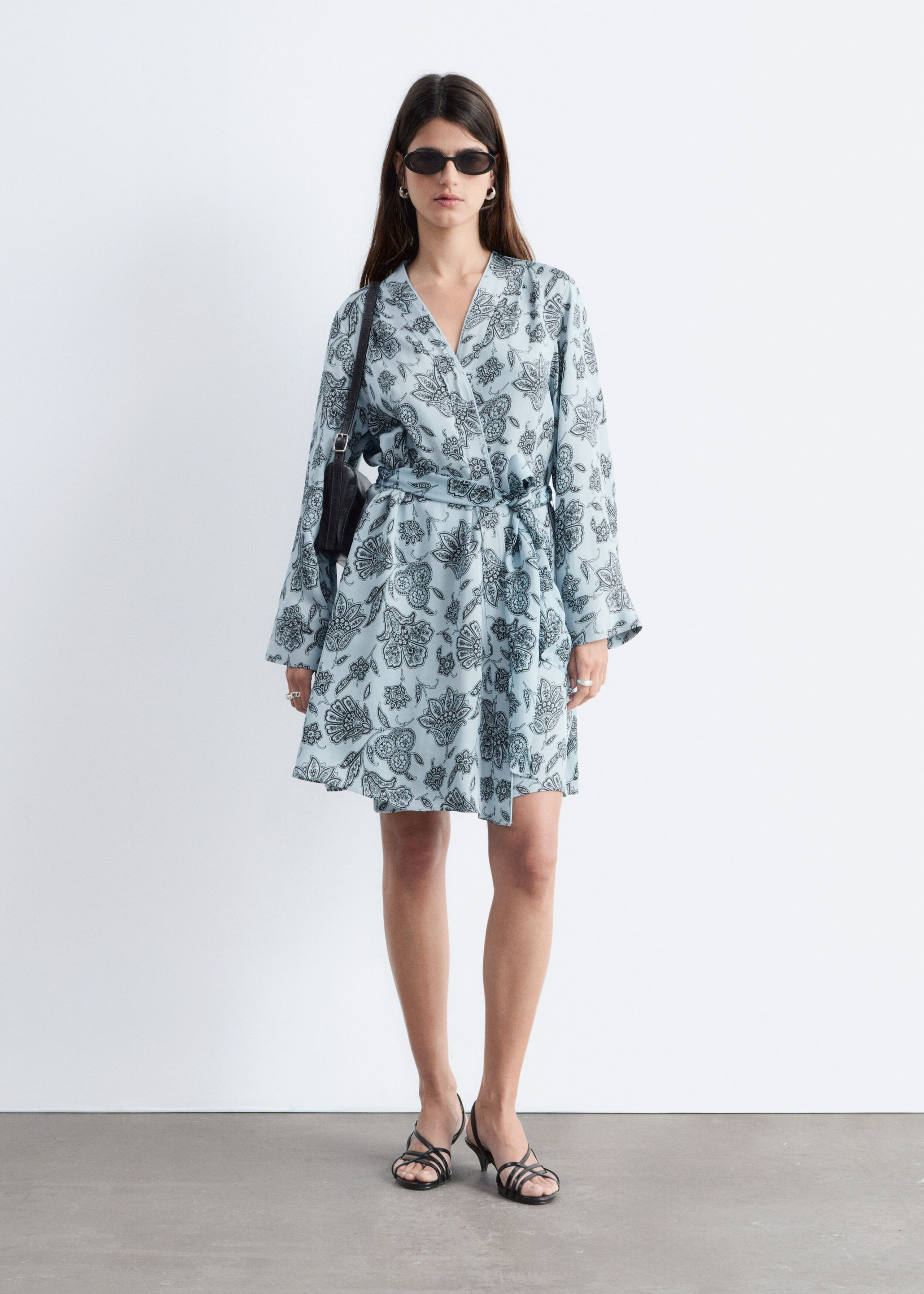 Image of Floral Wrap Mini Dress