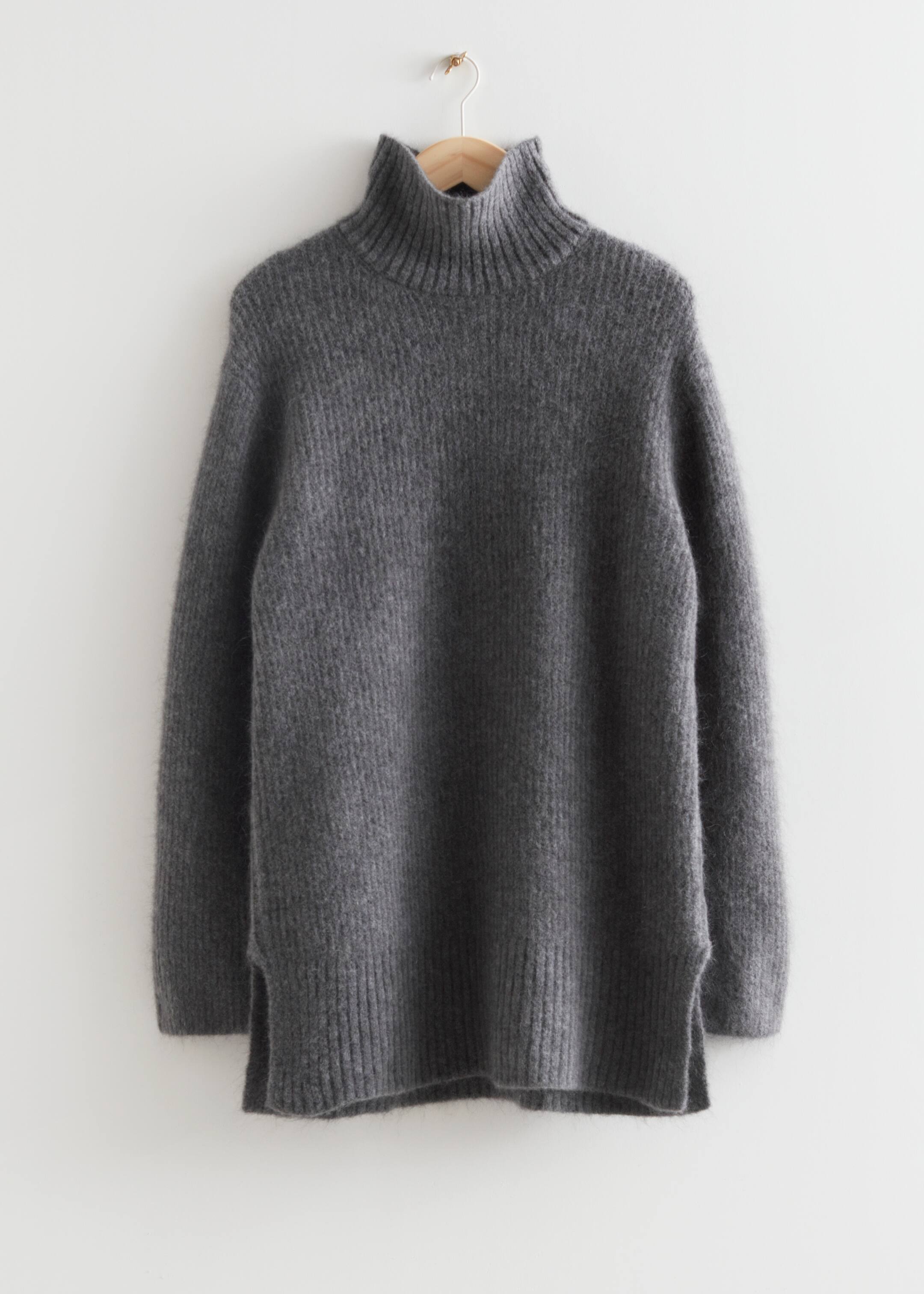 View larger image: Oversized Knitted Turtleneck Jumper - Grey - Ladies | H&M GB 1
