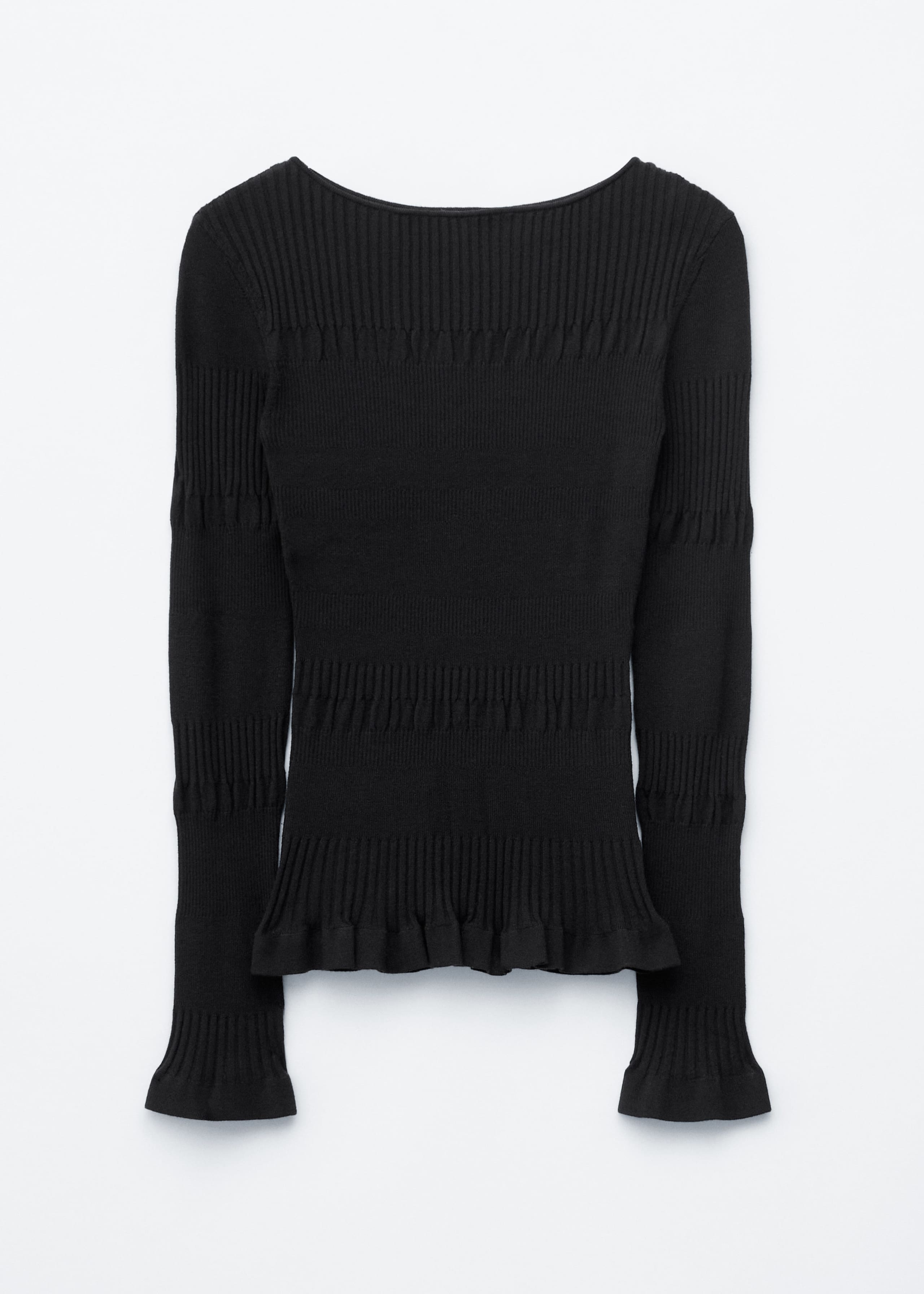 Image of Top de canalé de manga larga