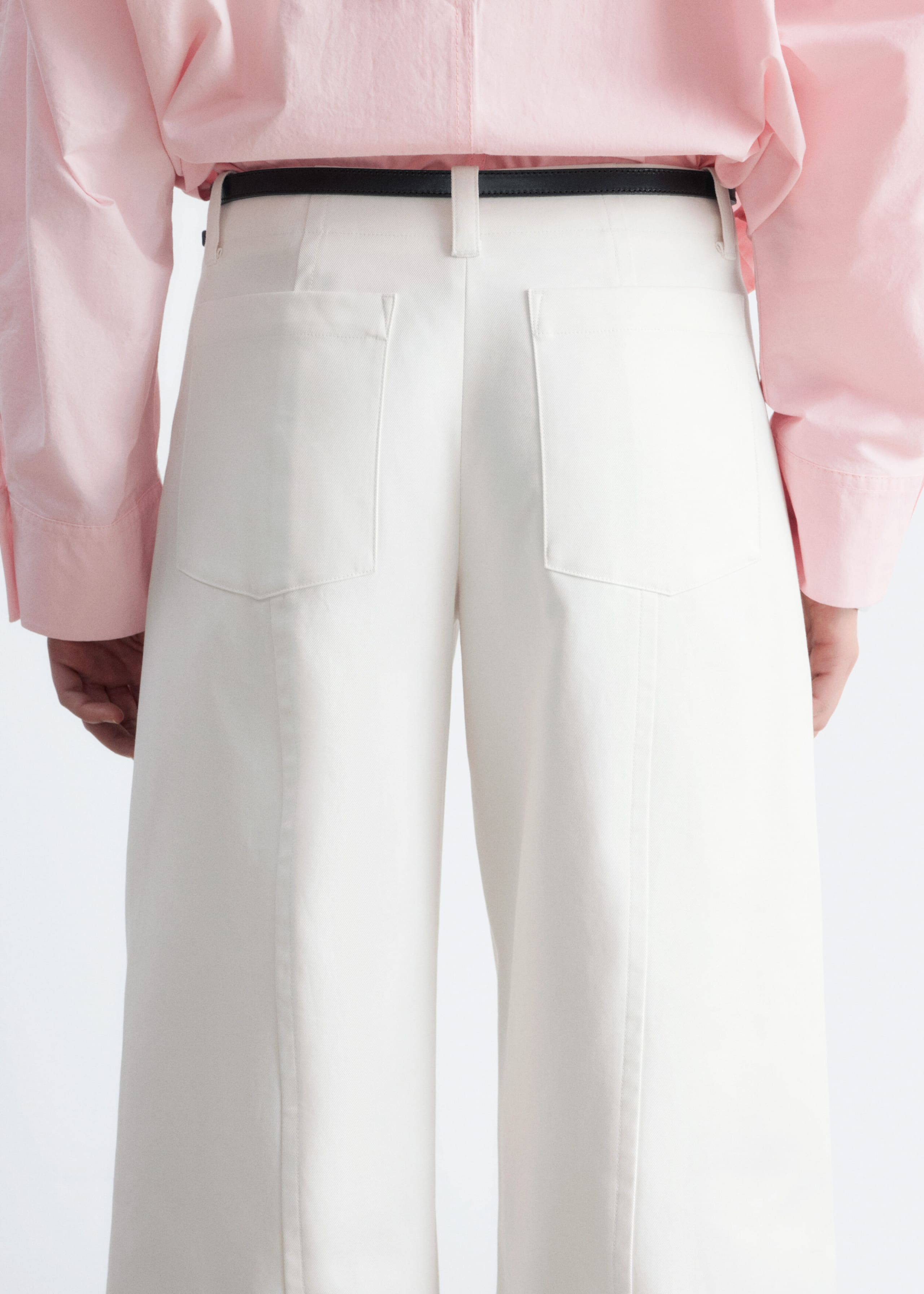 Image of Barrel-Leg Cotton Twill Trousers