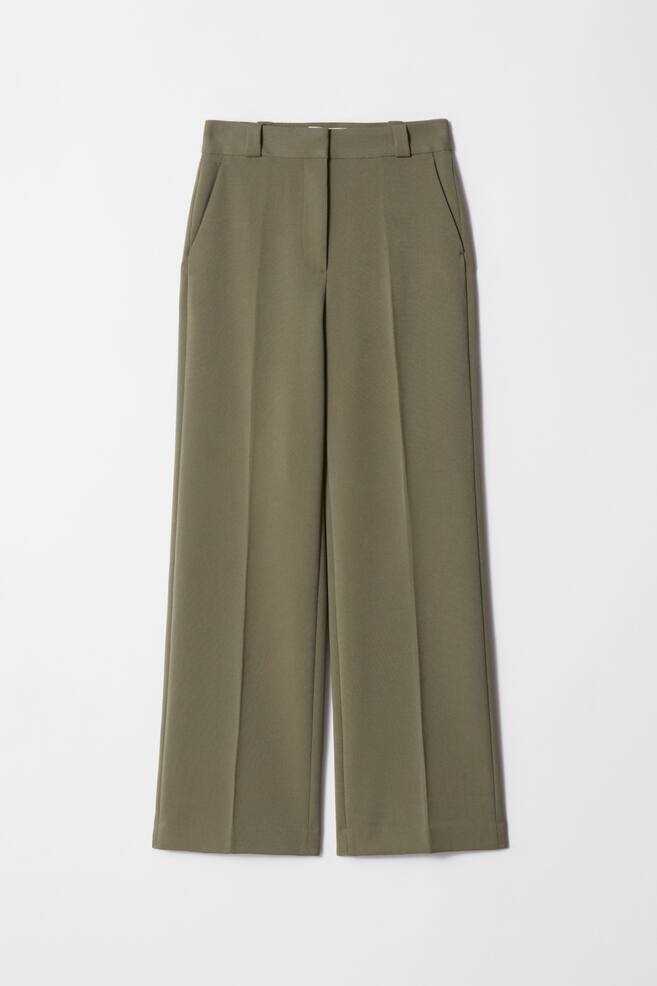 Gerade geschnittene Hose mit Bügelfalten - Khaki/Dunkelgrün/Schwarz/Navyblau/Cremefarben - 1