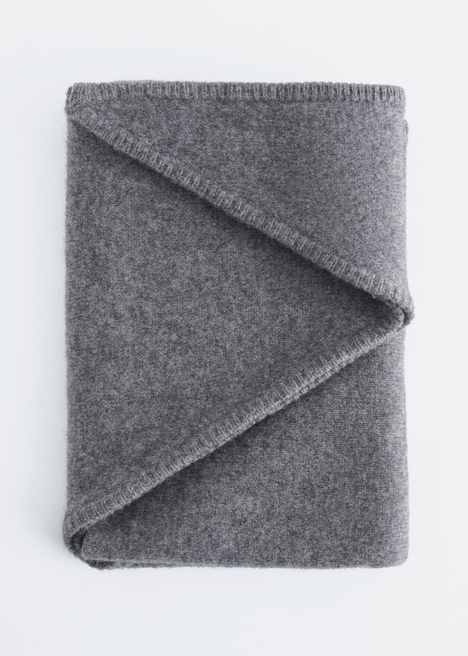 Sciarpa triangolare in lana - Grigio mélange/Marrone scuro/Nero - 3