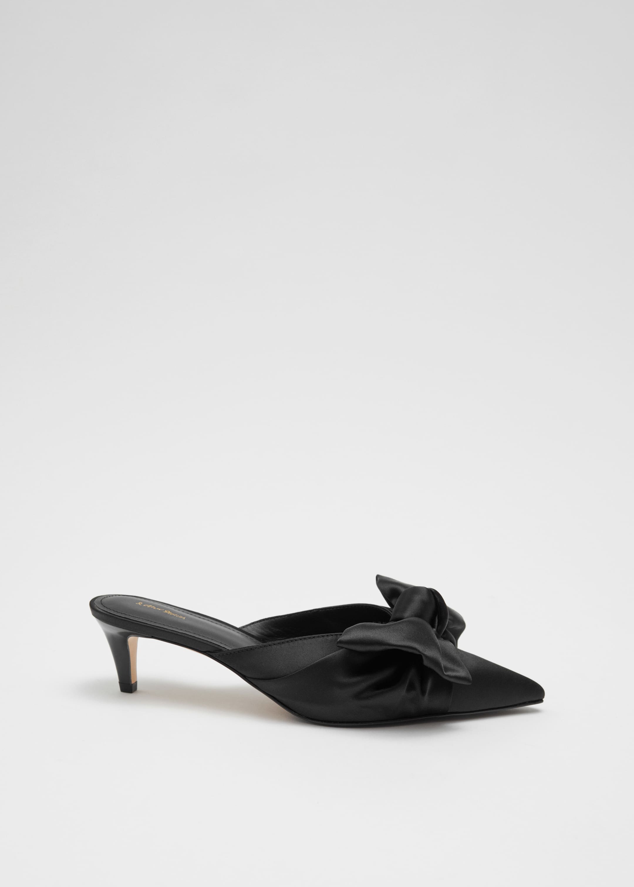 Agrandir l'image: Mules en satin avec nœud souple - Noir - FEMME | H&M CH 1