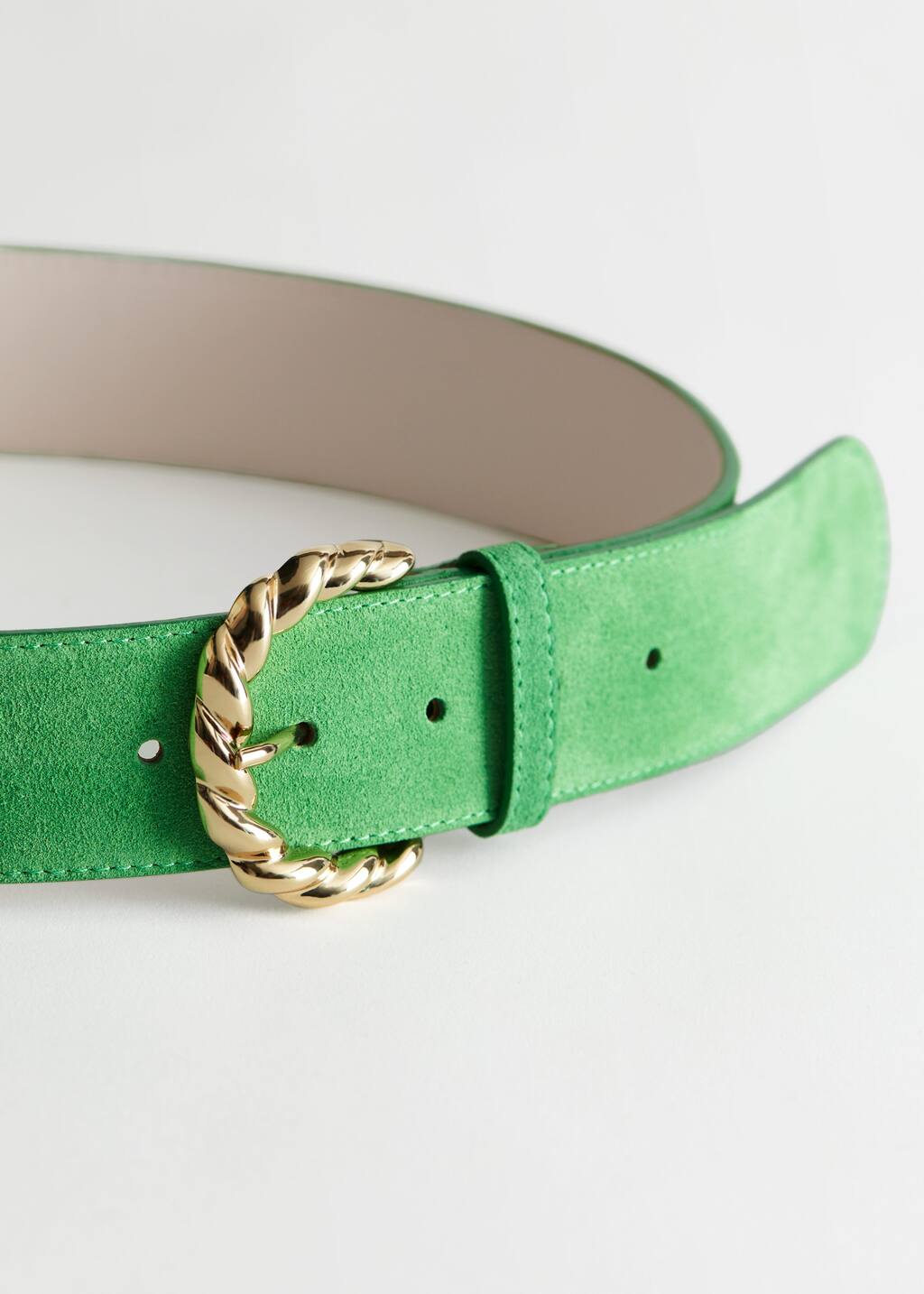 Braid Buckle Leather Belt - {{variantName}} - Descriptive Detail