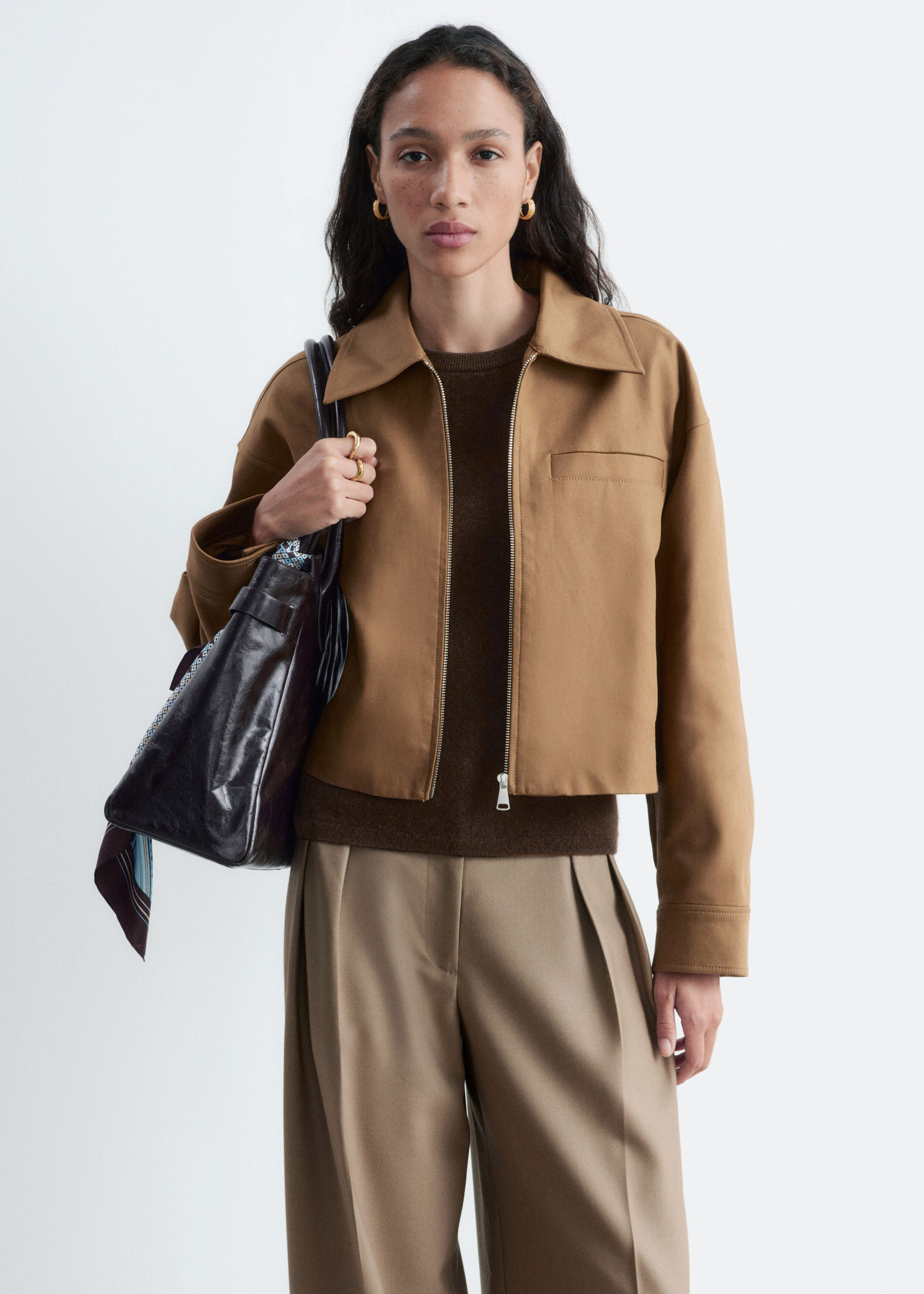 Short Twill Jacket - Dark Beige - Jackets - & Other Stories US