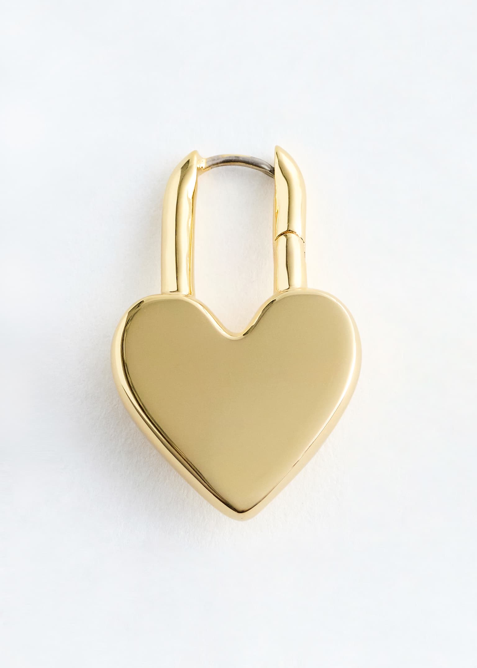 Heart-Shaped Hoop Earrings - Gold - 3