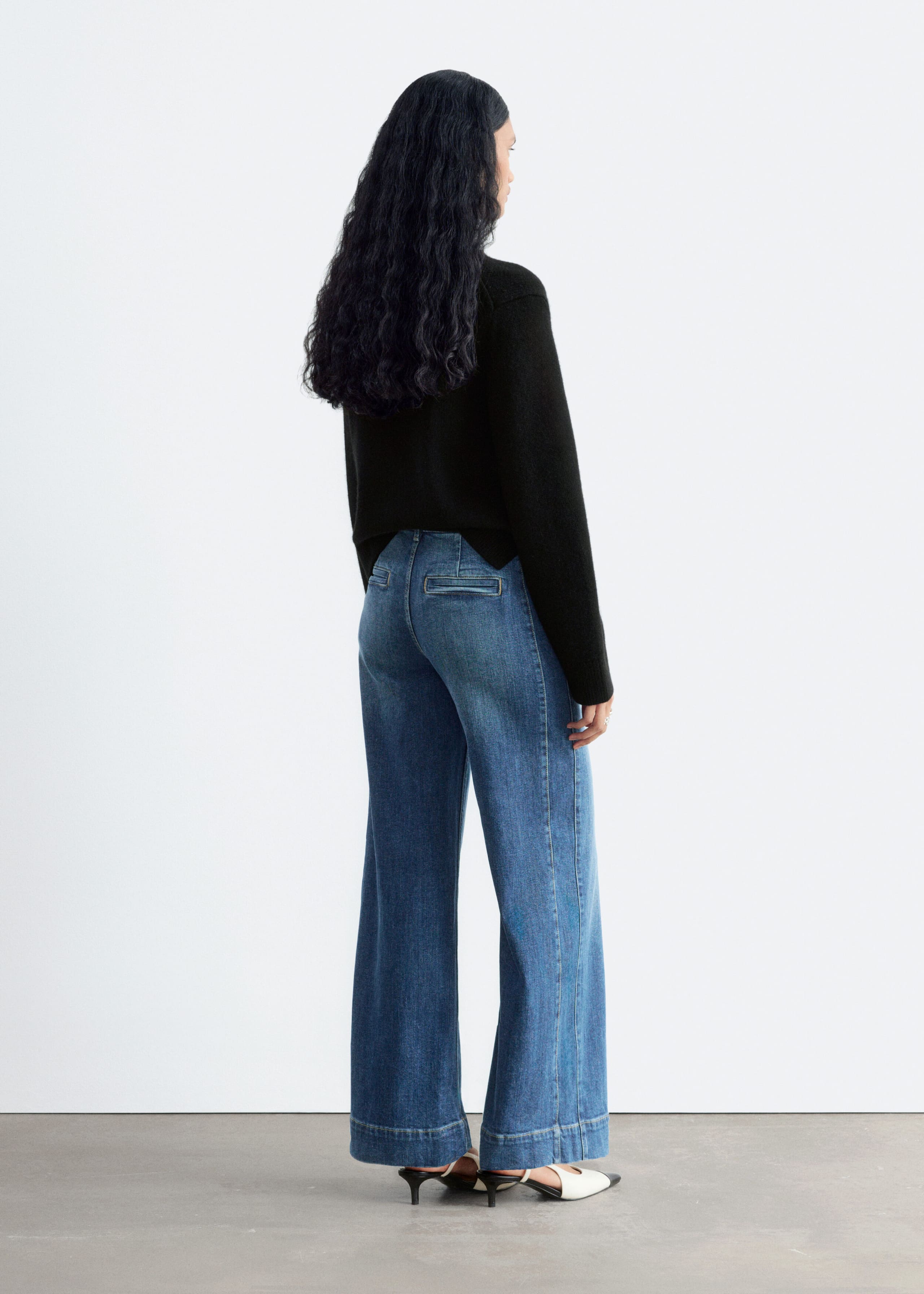 Regular Wide-Leg Jeans Mid Blue Wash